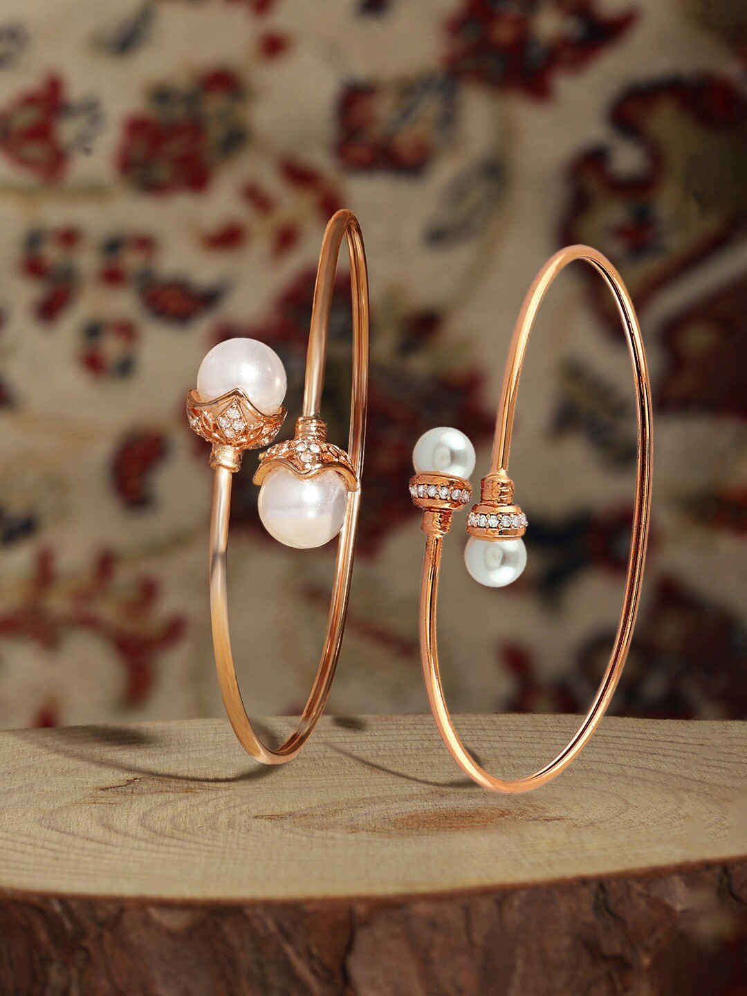 AMI Set Of 2 Rose Gold-Plated Bracelets