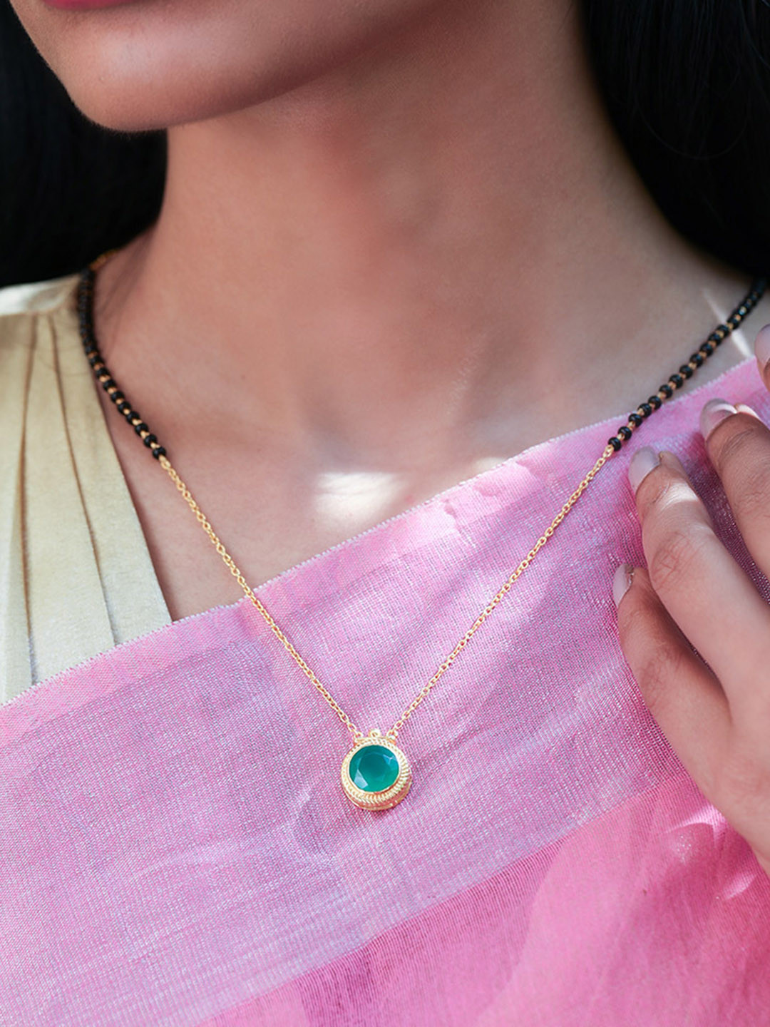 Unniyarcha Gold-Plated 92.5 Silver Mangalsutra