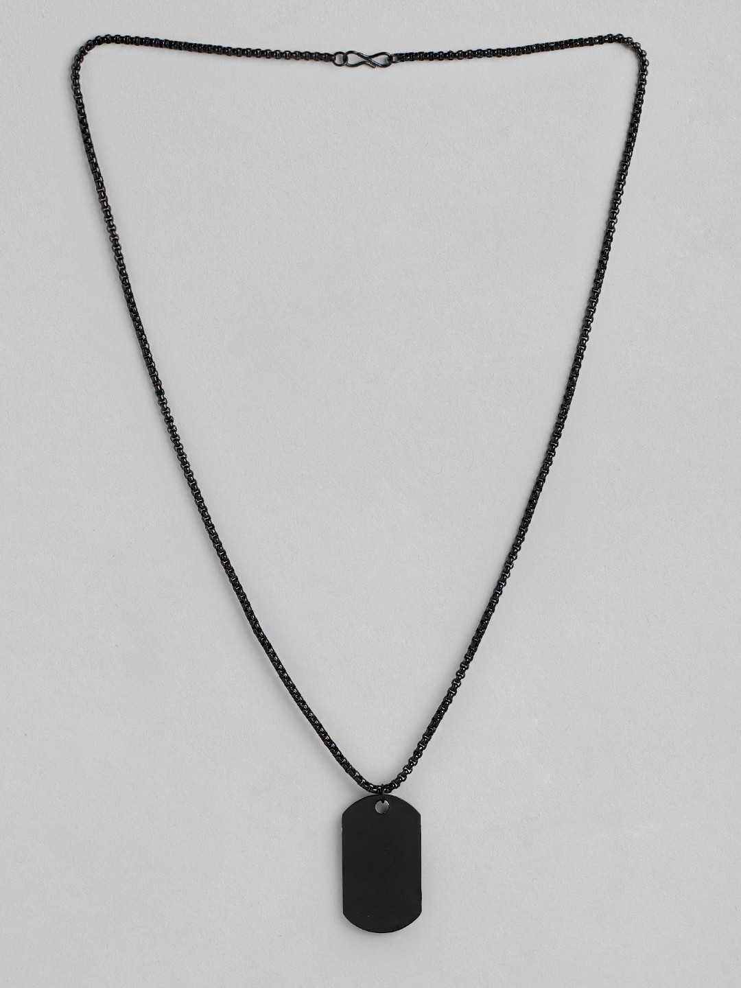 PARIS HAMILTON Rhodium-Plated Geometric Oxidised Pendant with Chain