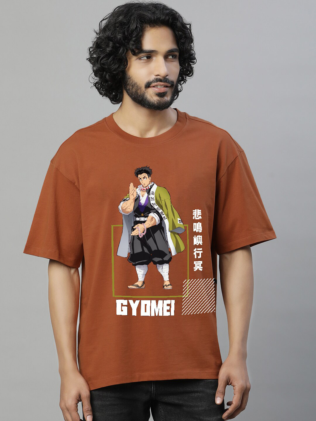 Free Authority Demon Slayer Anime Printed Pure Cotton Oversized Tshirt