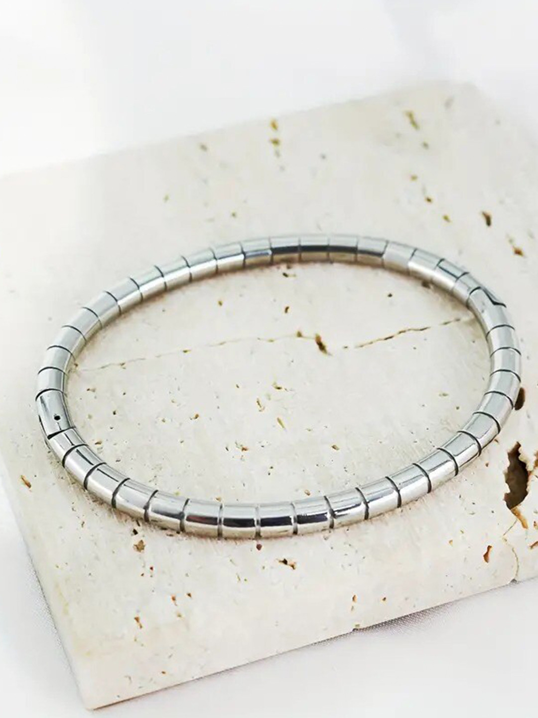 MEENAZ Women Silver-Plated Anti Tarnish Kada Bracelet