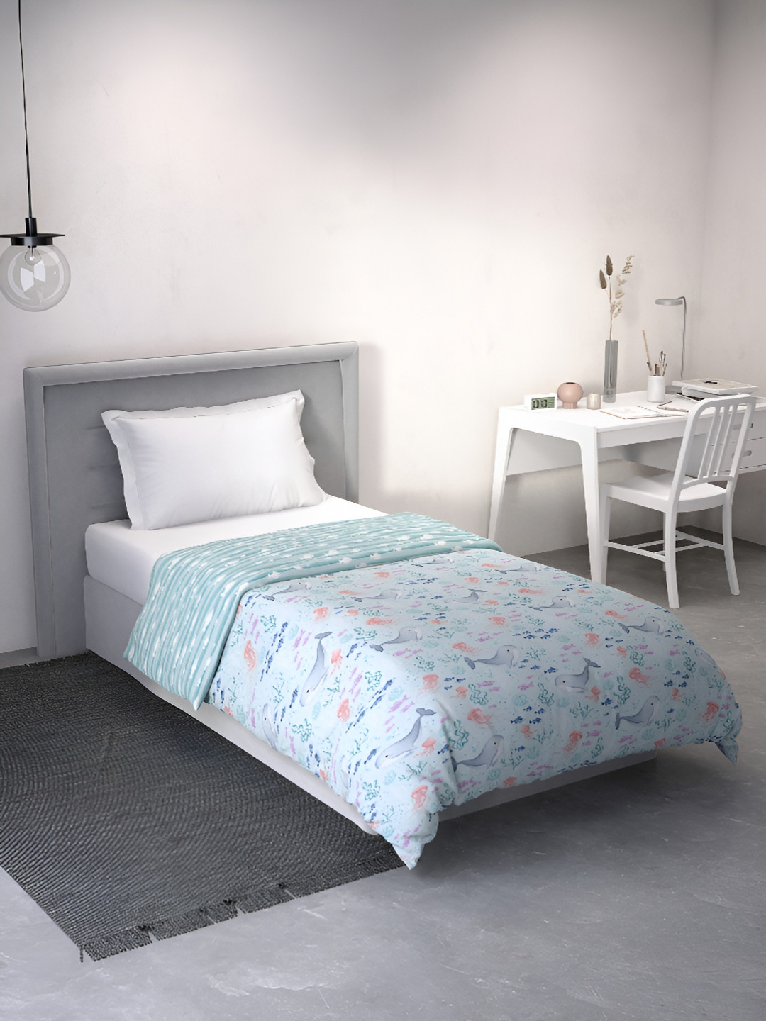 DDecor Blue Cartoon Characters Abstract Cotton Mild Winter 150 GSM Single Bed Dohar