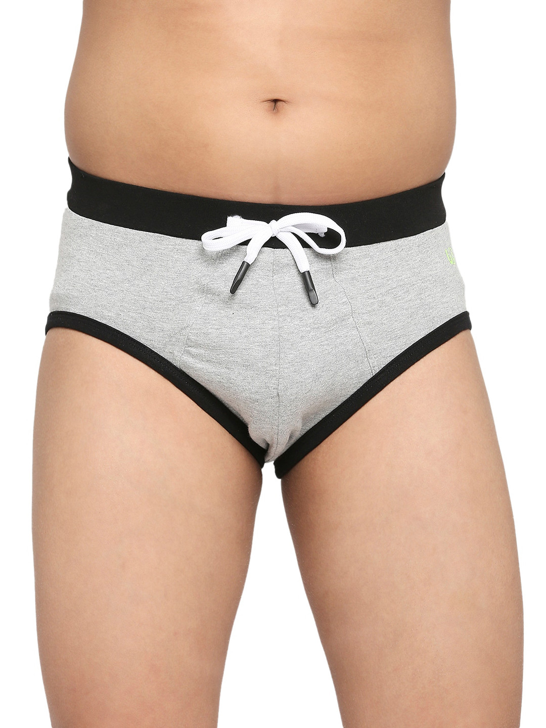 FRENCHIE Boys Mid-Rise Cotton Basic Briefs FR-BF-U1913-1X5-LightGrey-XS