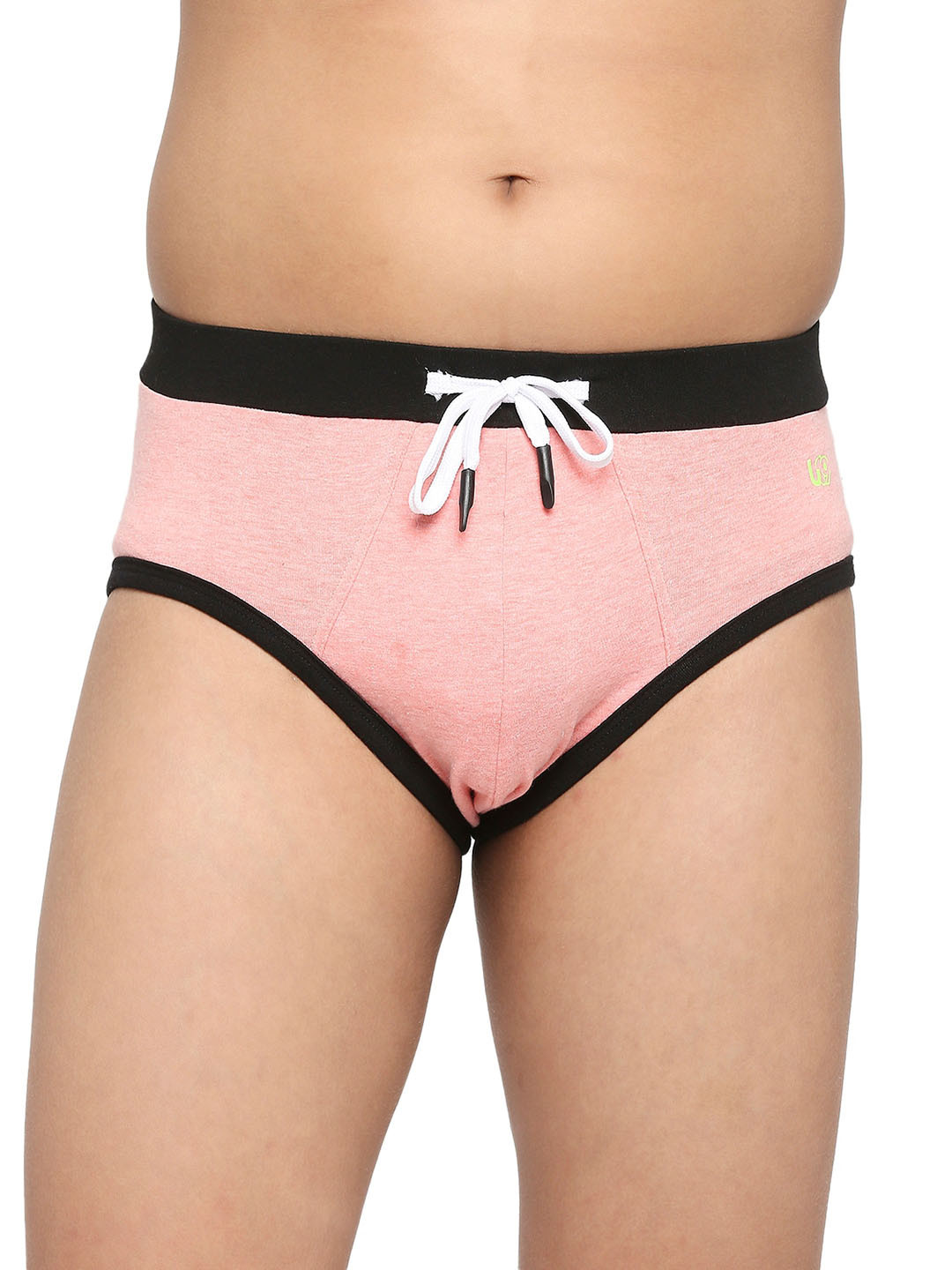 FRENCHIE Boys Mid-Rise Pure Cotton Basic Briefs FR-BF-U1913-1X5-Pink-XS