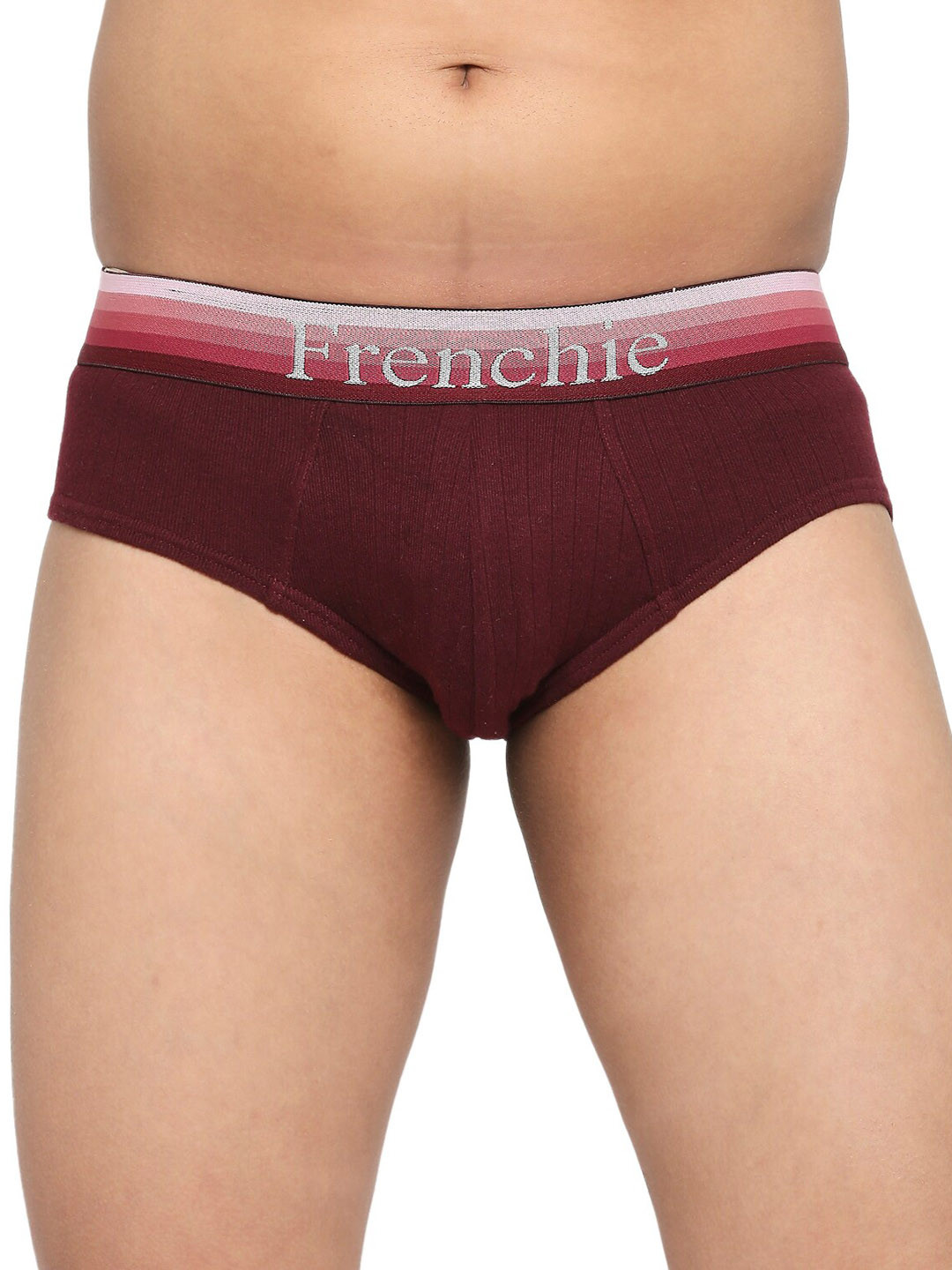 FRENCHIE Boys Mid-Rise Pure Cotton Basic Briefs FR-BF-U1901-1X5-Wine-XS