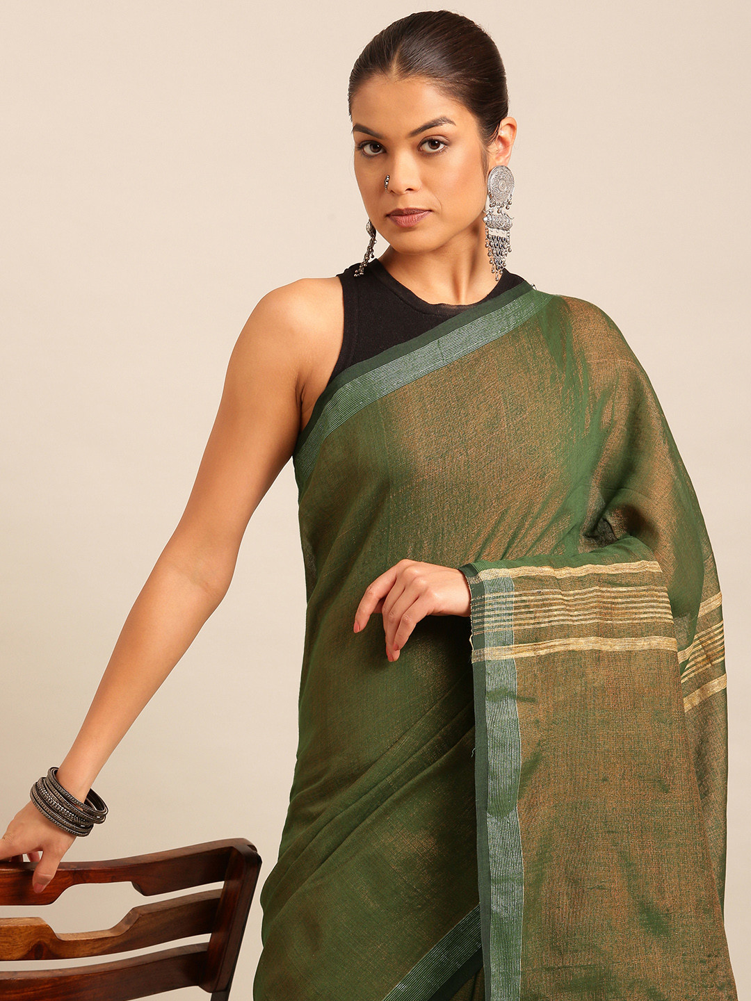Taavi Solid Tissue Sustainable Saree