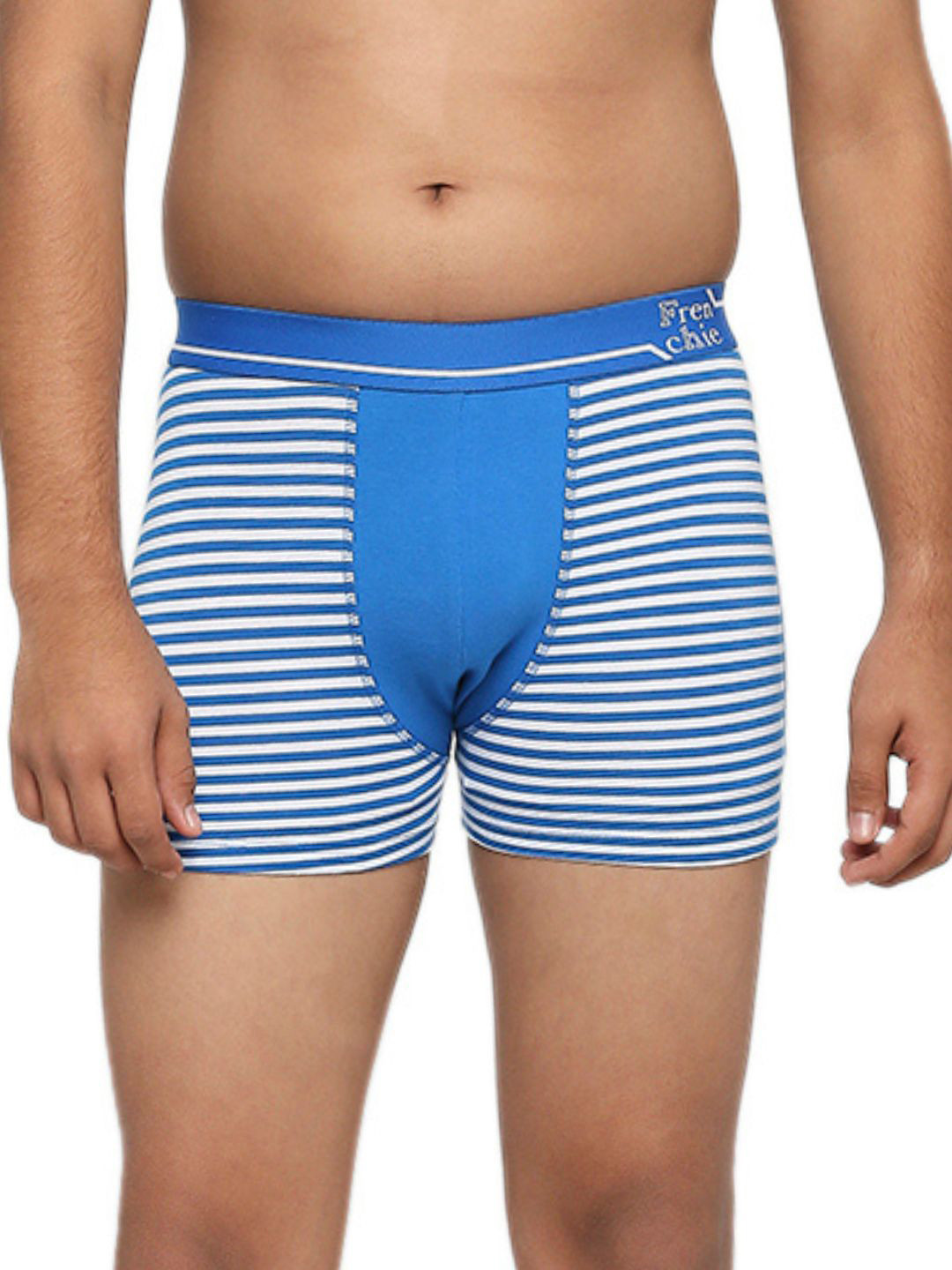 FRENCHIE U1911 Teen Boys Striped Cotton Trunk FR-BI-TR-U1911-1X5-Blue-XS
