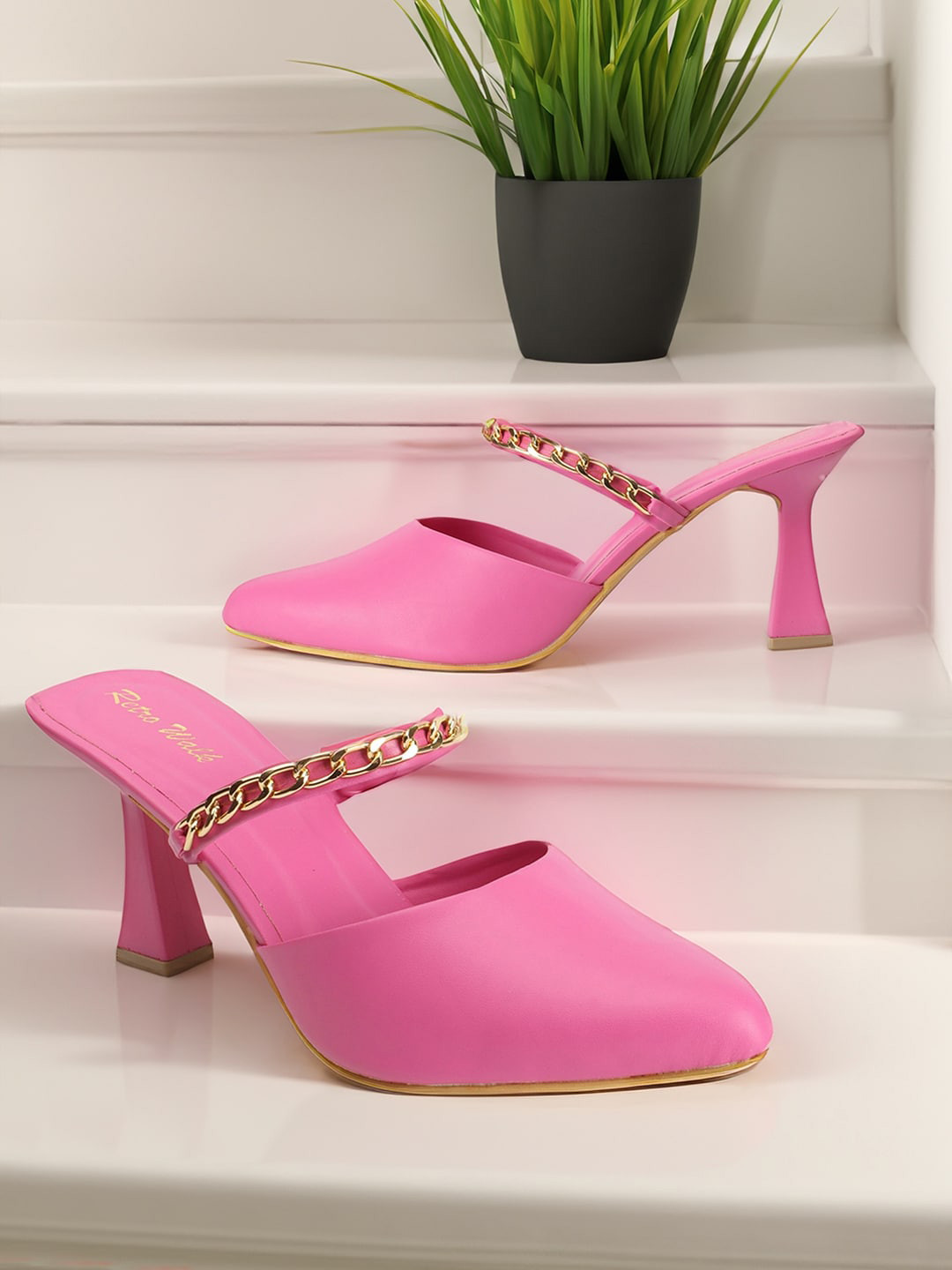 Retro Walk Embellished Pointed Toe Slim Heeled Mary Janes