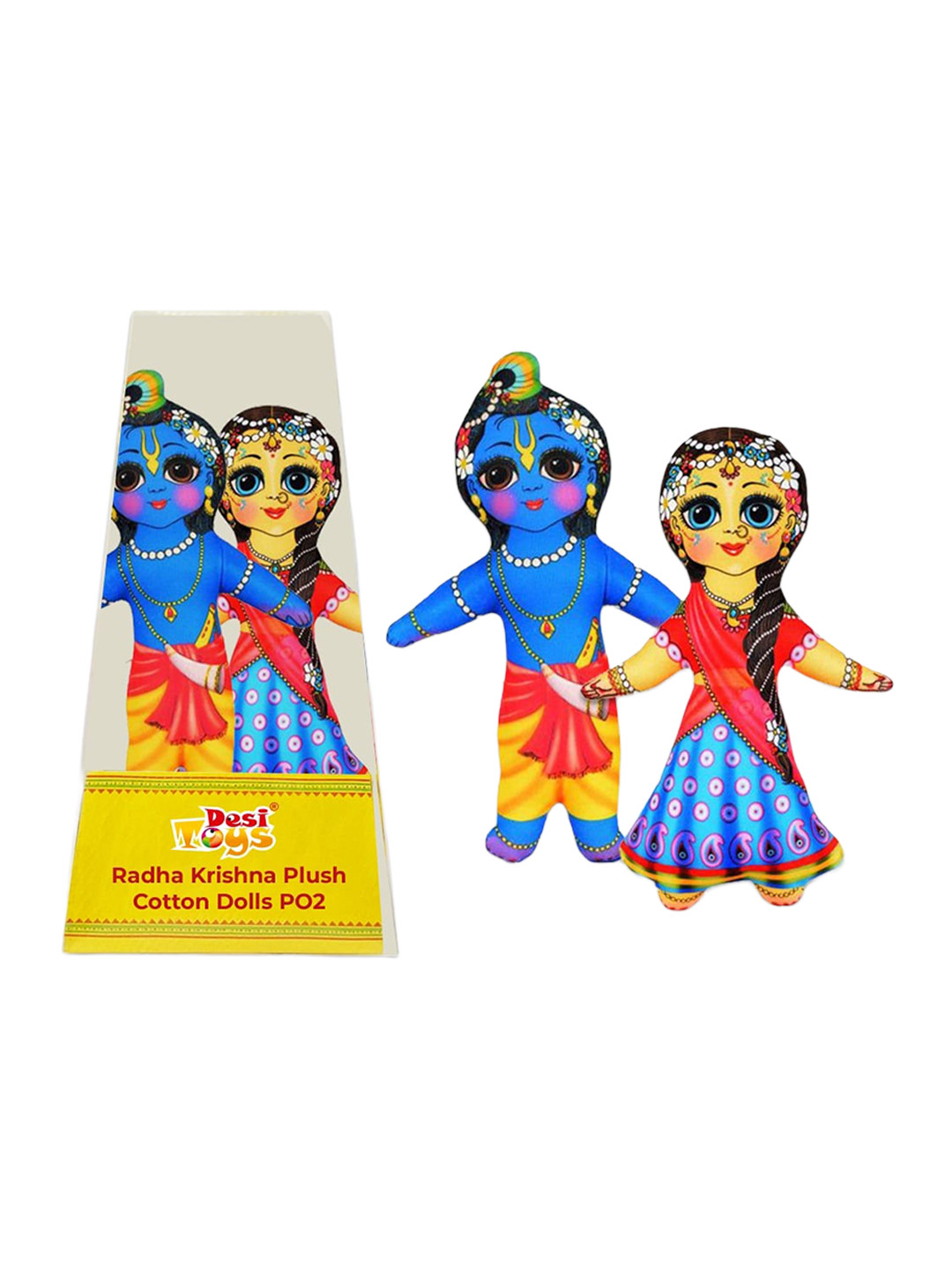 Desi Toys Set of 2 Radha Krishna Plush Cotton Dolls