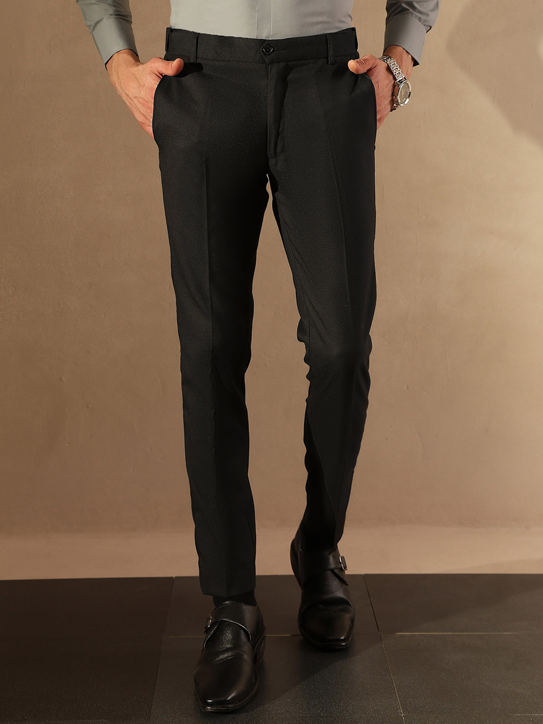 DENNISON Flexi Waist Tapered Fit Casual Trouser