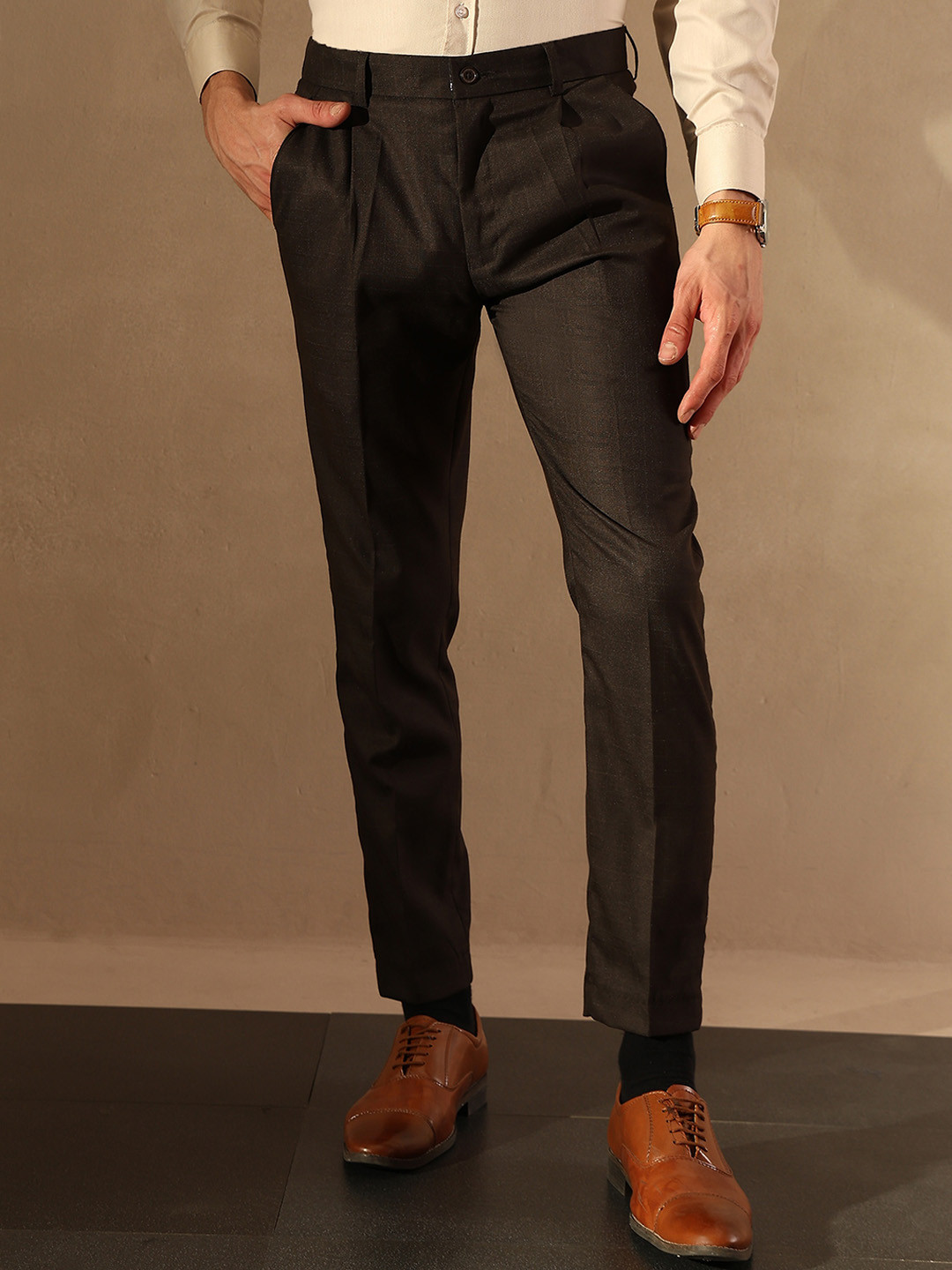 DENNISON Men Checkered Tapered Fit Trouser