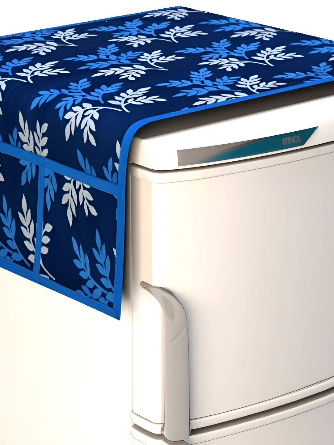 REVEXO Blue Printed Fridge Cover