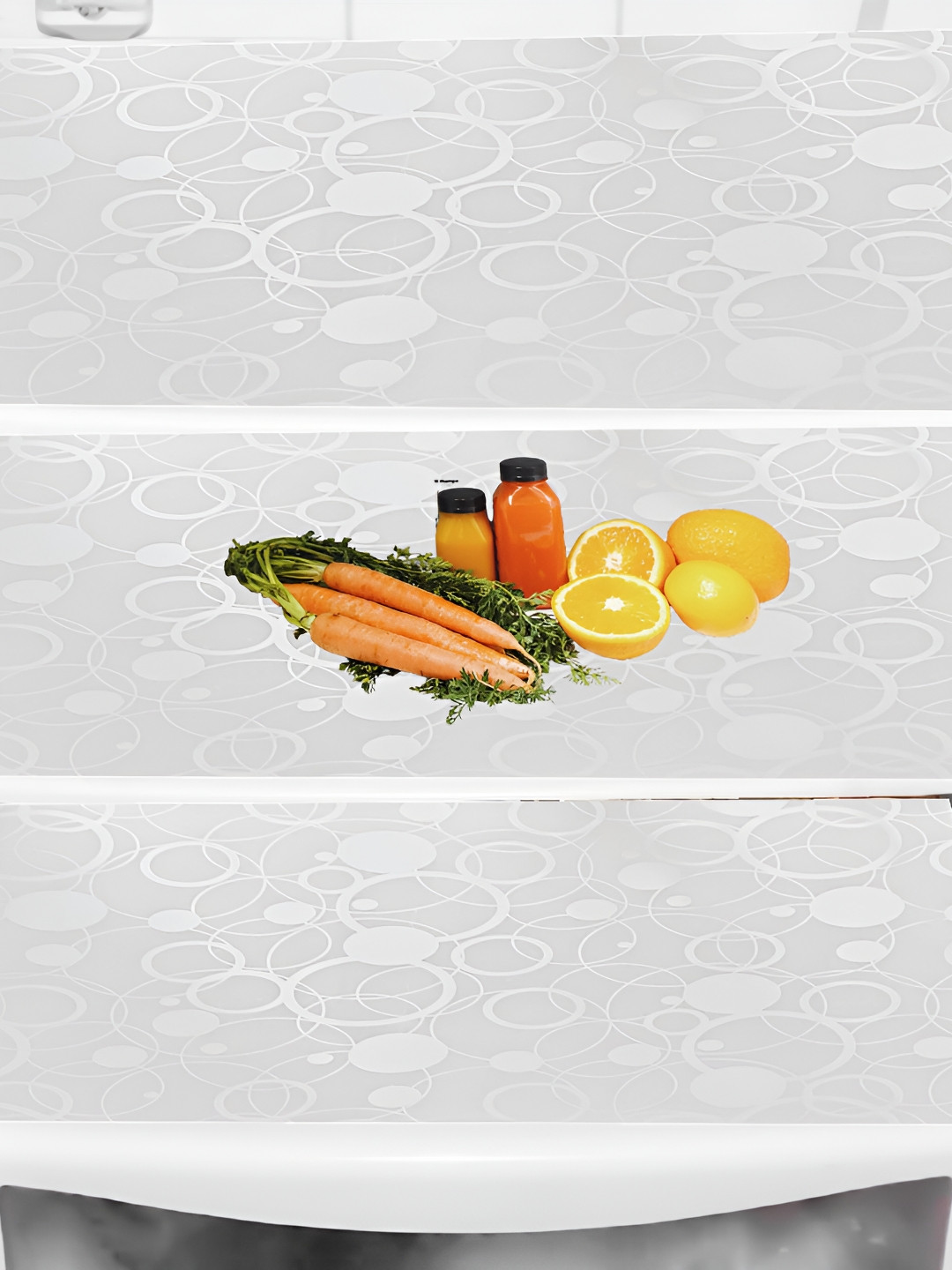 REVEXO White & Transparent 2 Pcs Printed Fridge Mat