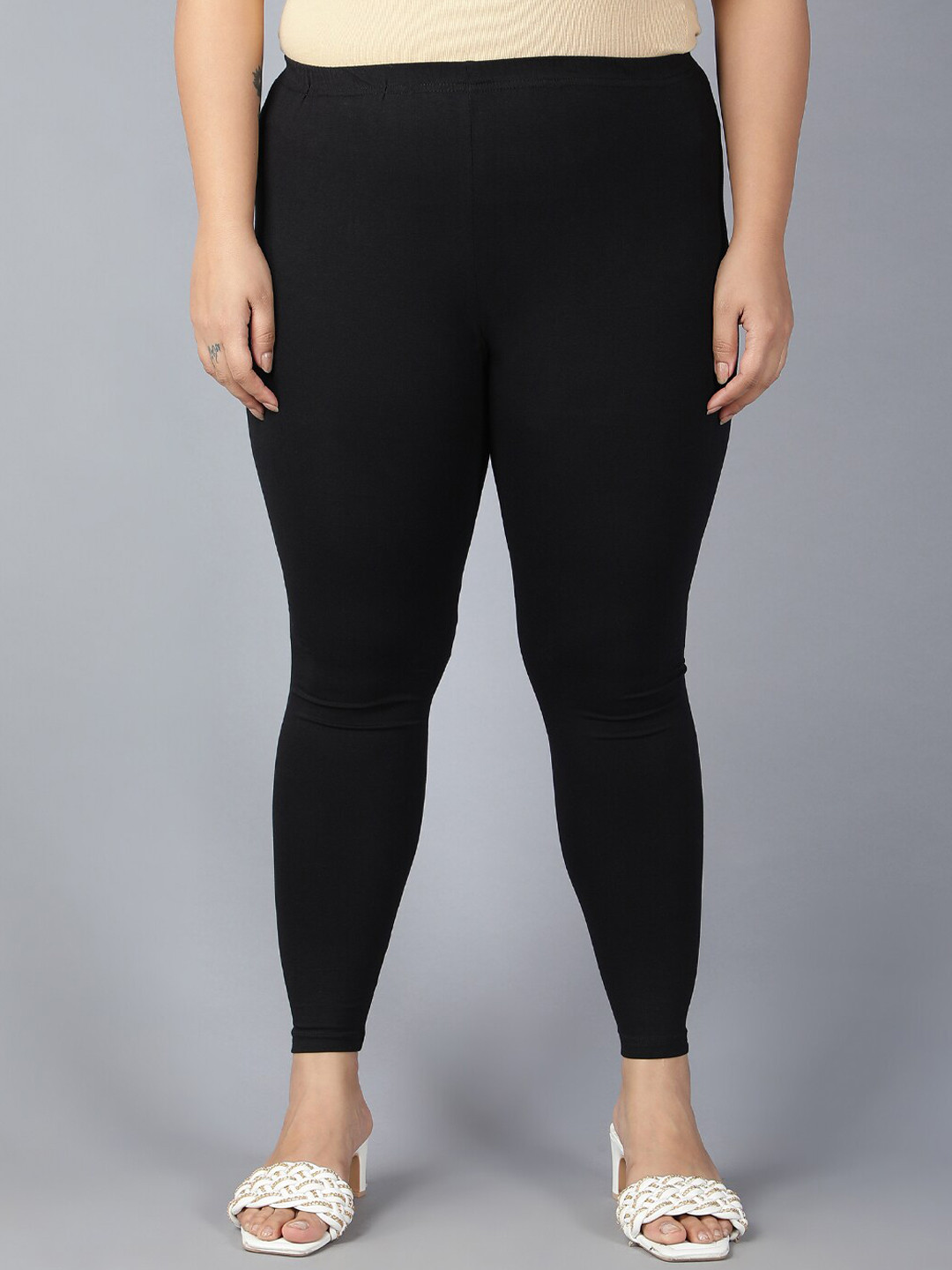 Plus Size Mid Rise Ankle Length Legging