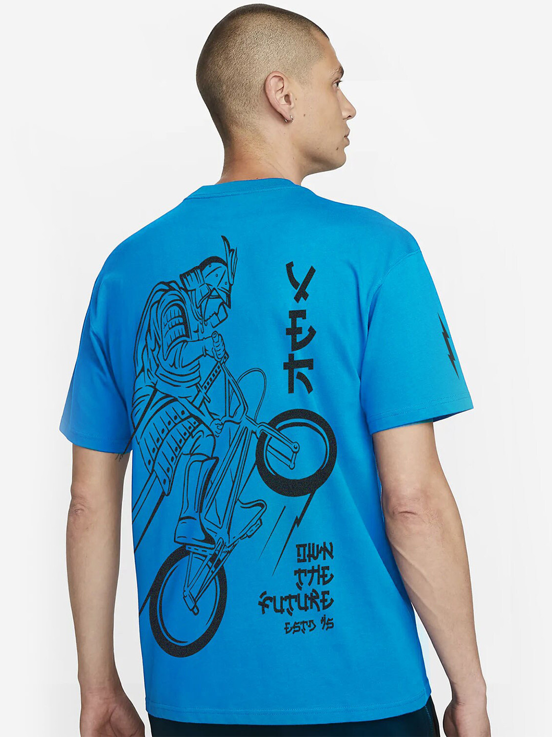 SUPERVEK Typography Printed Short Sleeves Round Neck Cotton T-shirt