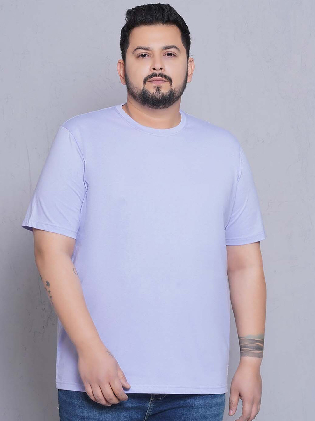 John Pride Round Neck Cotton Plus Size T-shirt