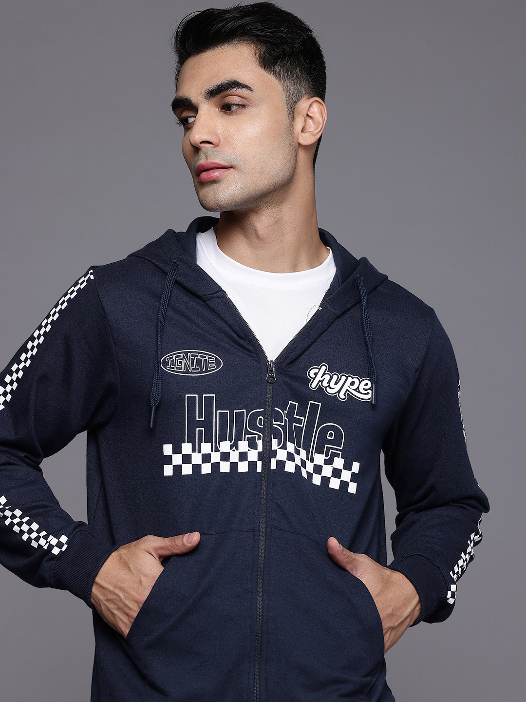 HRX by Hrithik Roshan Typography Moto Printed Hooded Sweatshirt