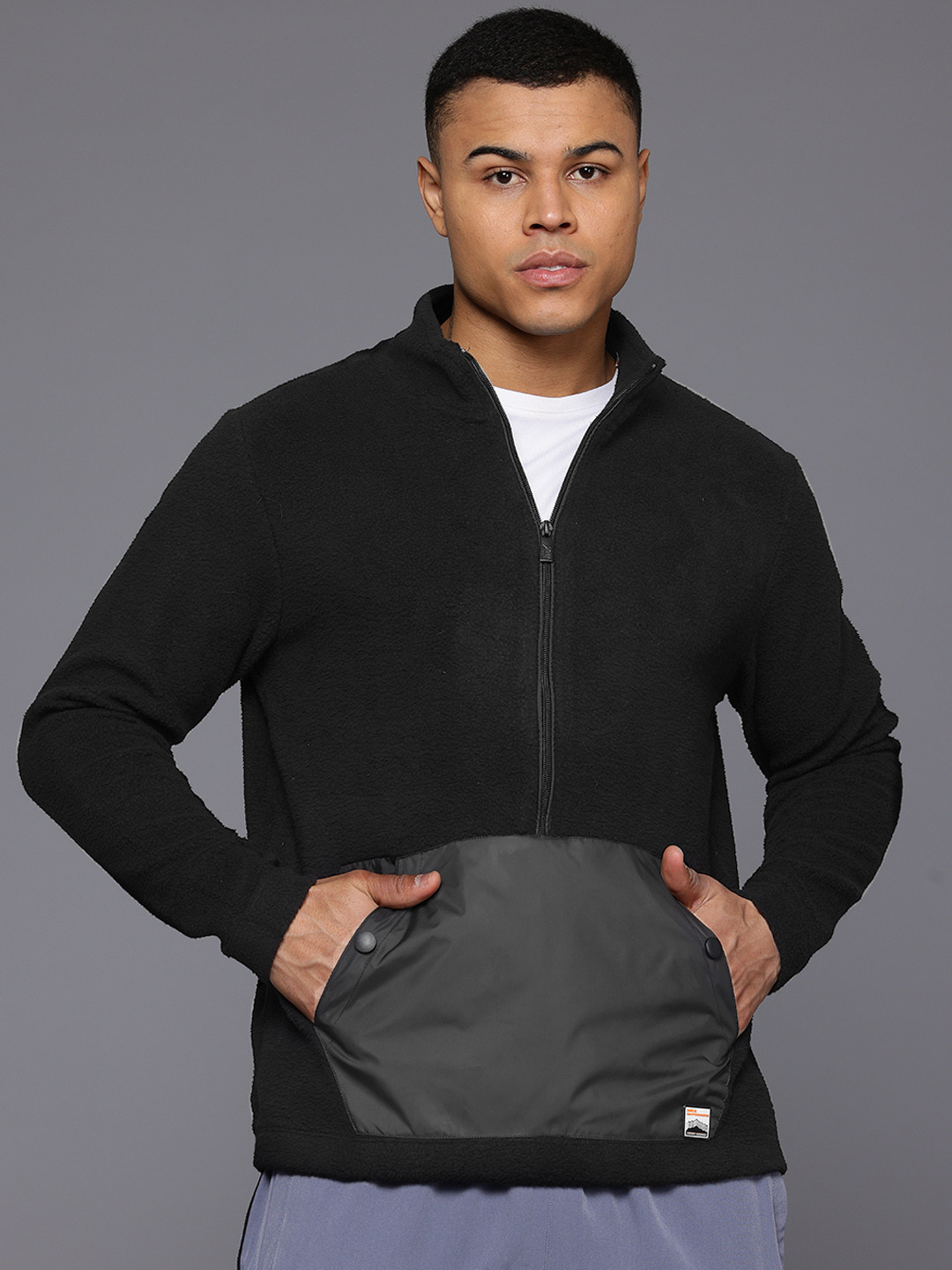 HRX by Hrithik Roshan Front-Open Pure Acrylic Fleece Sweatshirt