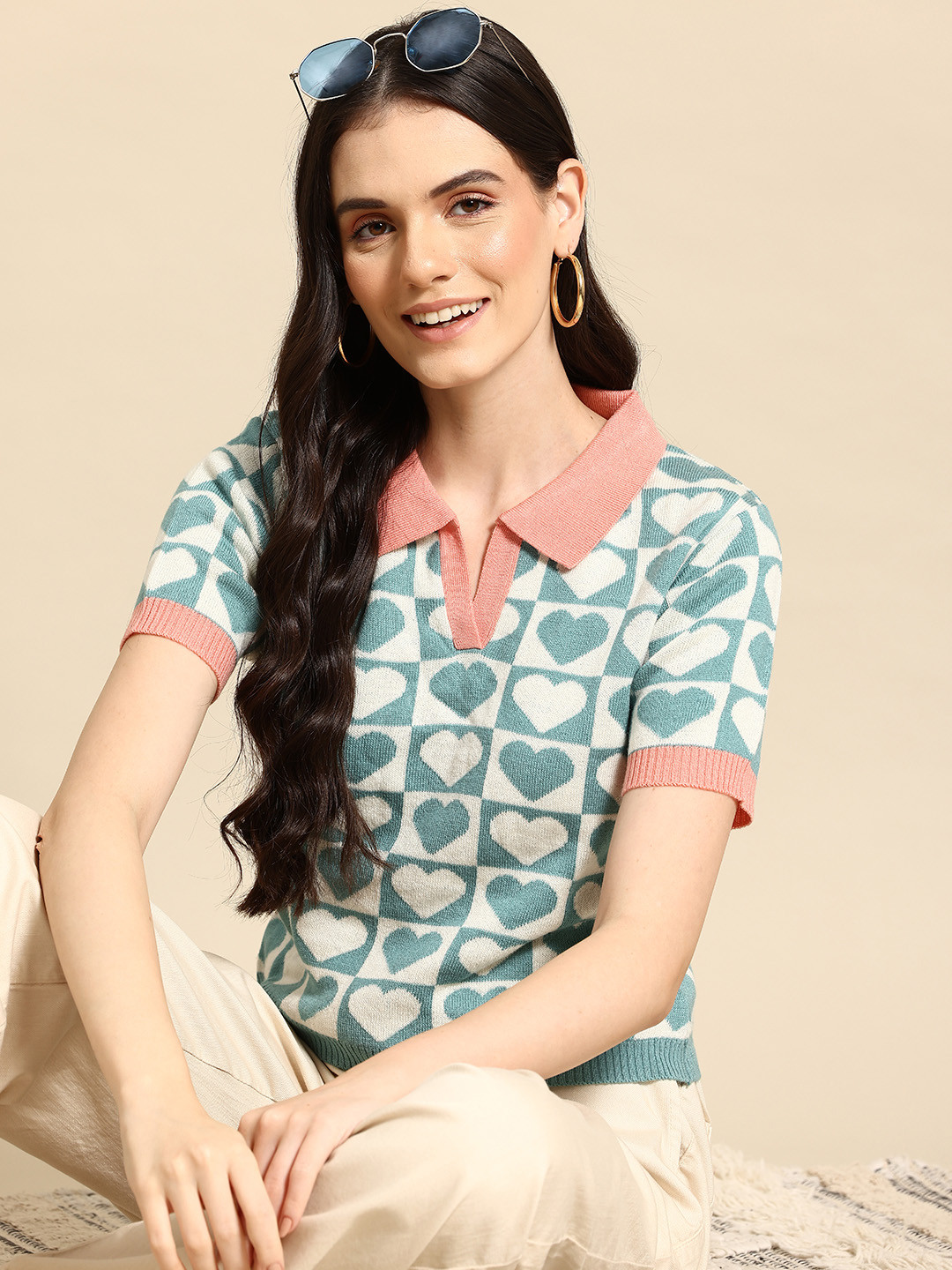 Mast & Harbour Self Designed Conversational Knitted Pullover