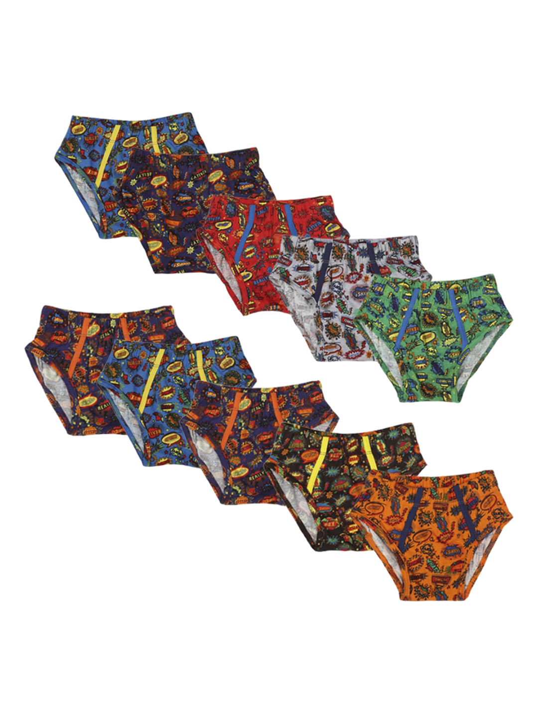 BRAT Boys Pack Of 4 Assorted Printed Pure Cotton Briefs BR-BI-BR002-PI-2X5-6-PO4