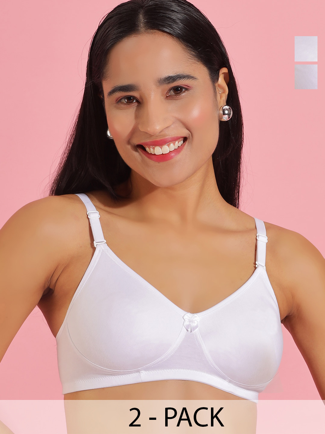 Dollar Missy Pack Of 2 Full Coverage Basic Support Cotton T-Shirt Bra With All Day Comfort