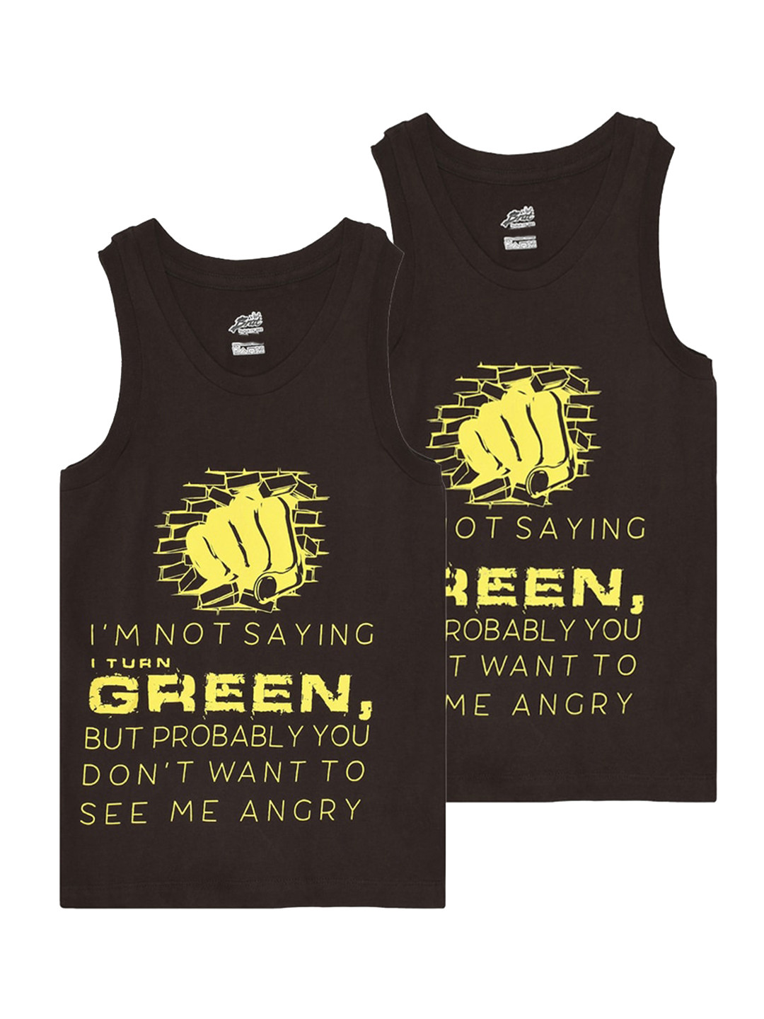 BRAT Boys Pack Of 2 Printed Skin Friendly Cotton Innerwear Vests