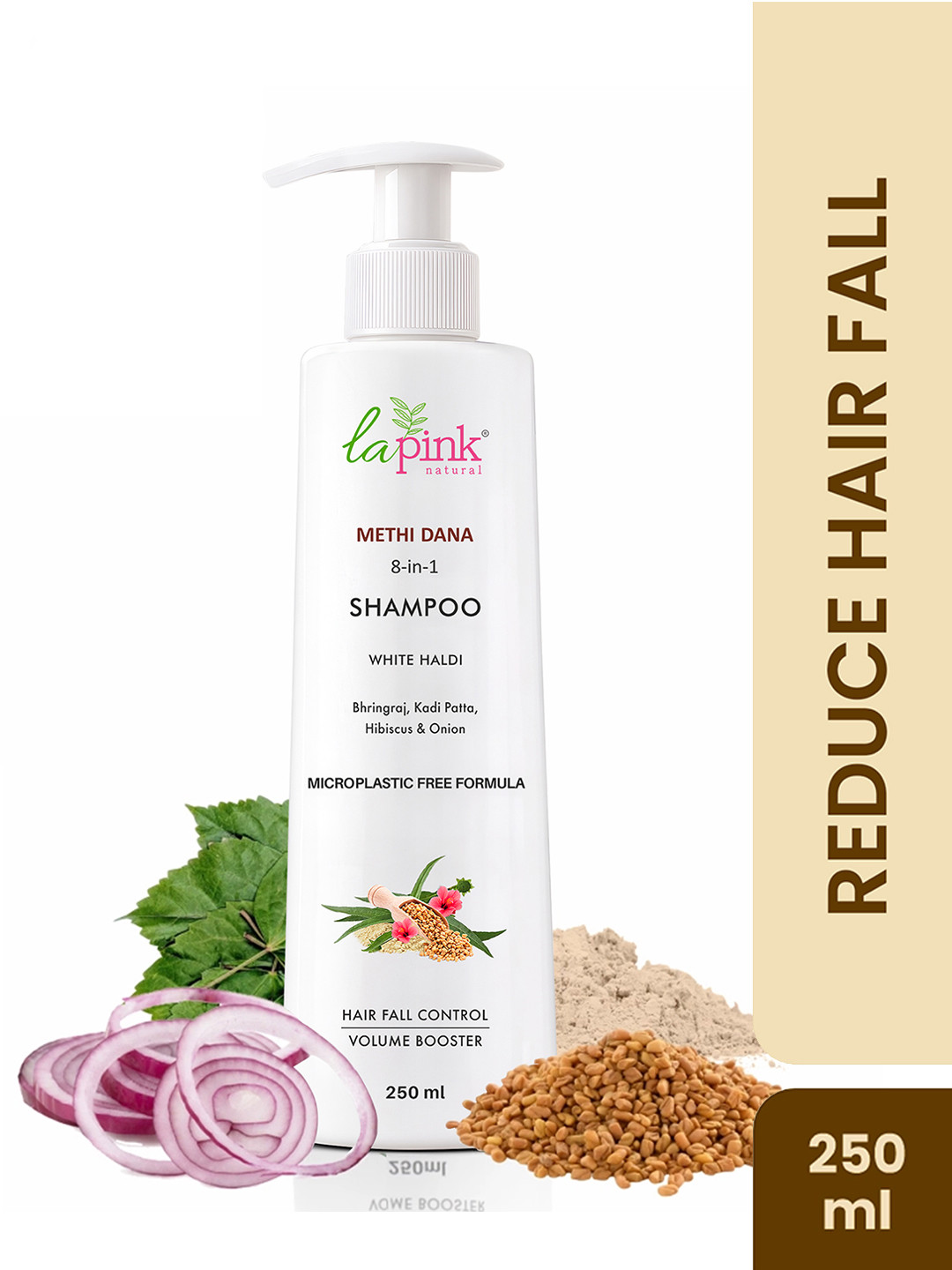 La Pink Methi Dana 8-in-1 Anti Hairfall Shampoo with Onion & Hibiscus - 250 ml