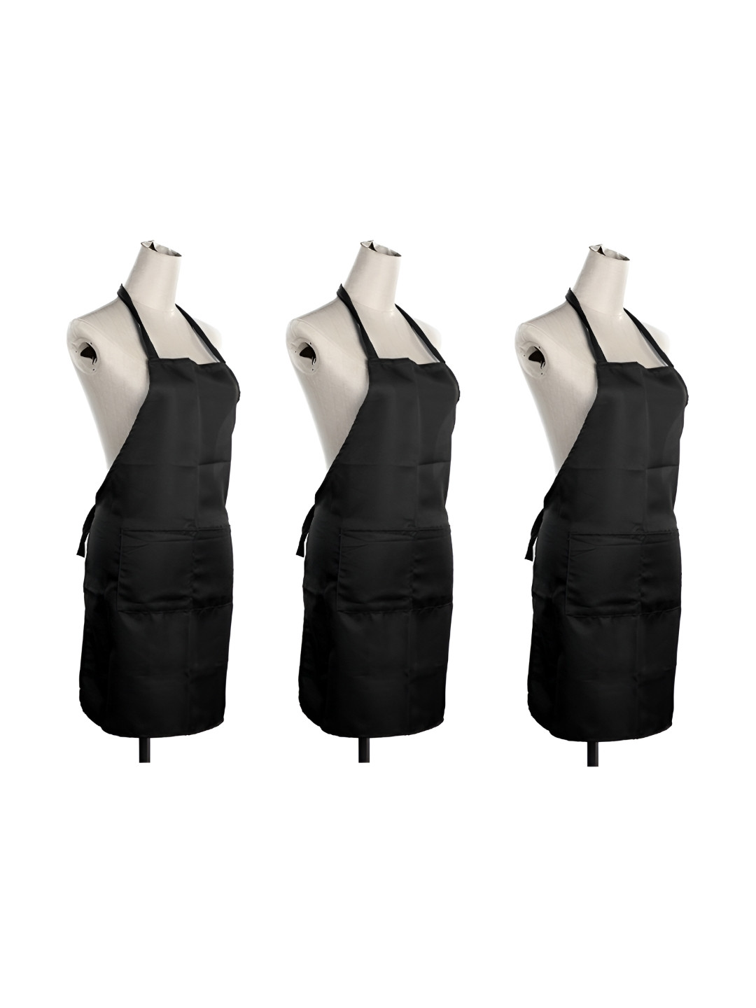 UrbanArts 3-Pcs Black Waterproof Aprons