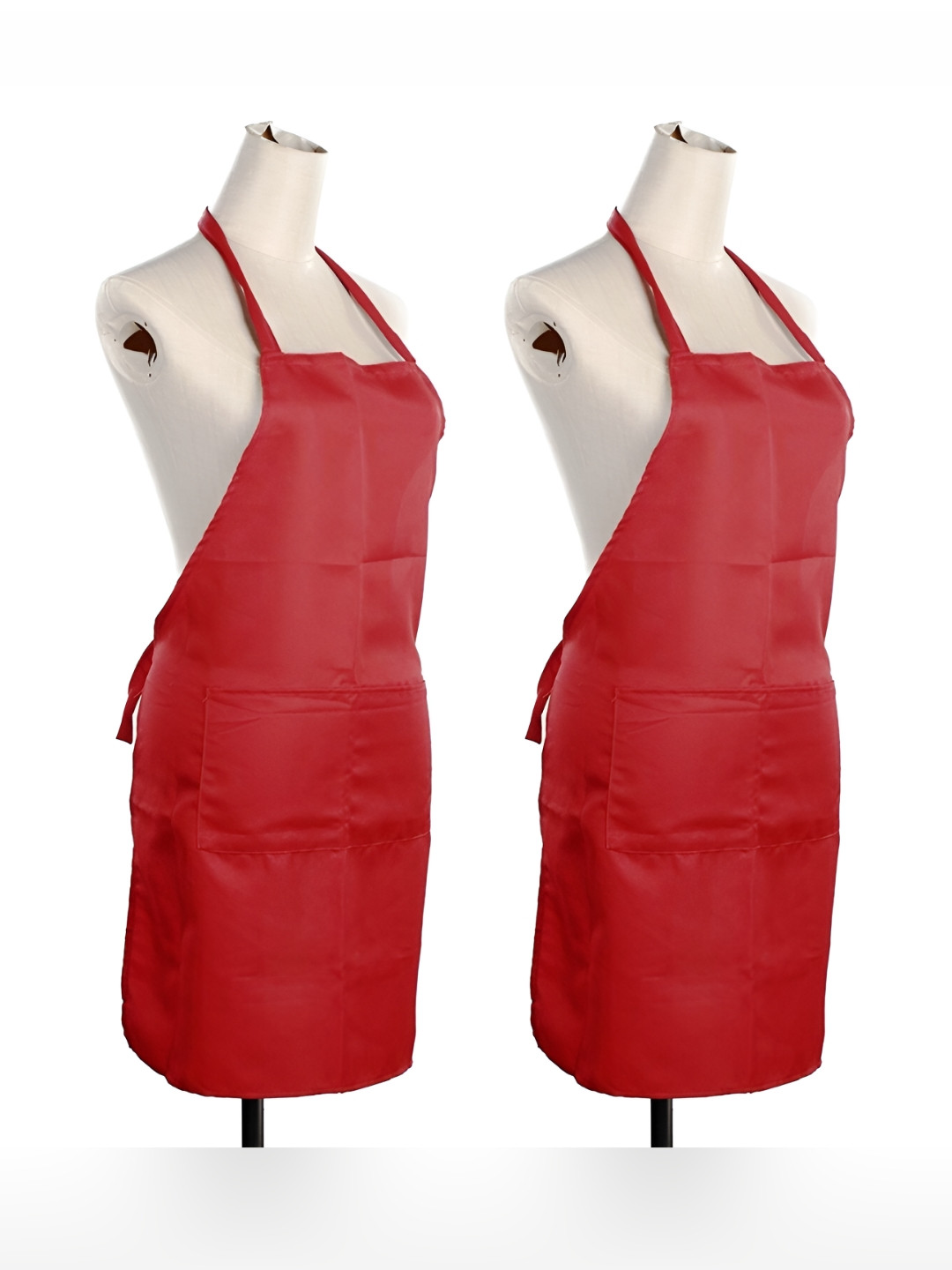 UrbanArts 2-Pcs Red Front Pocket Waterproof Aprons