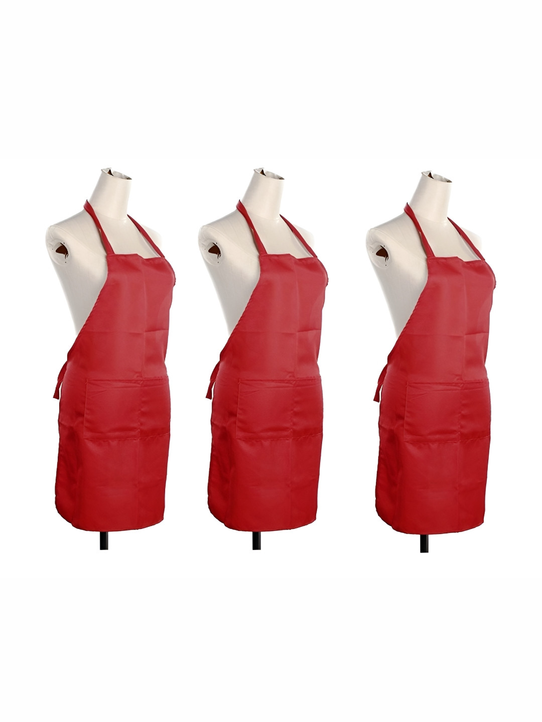 UrbanArts 4-Pcs Red Aprons With Front Pockets