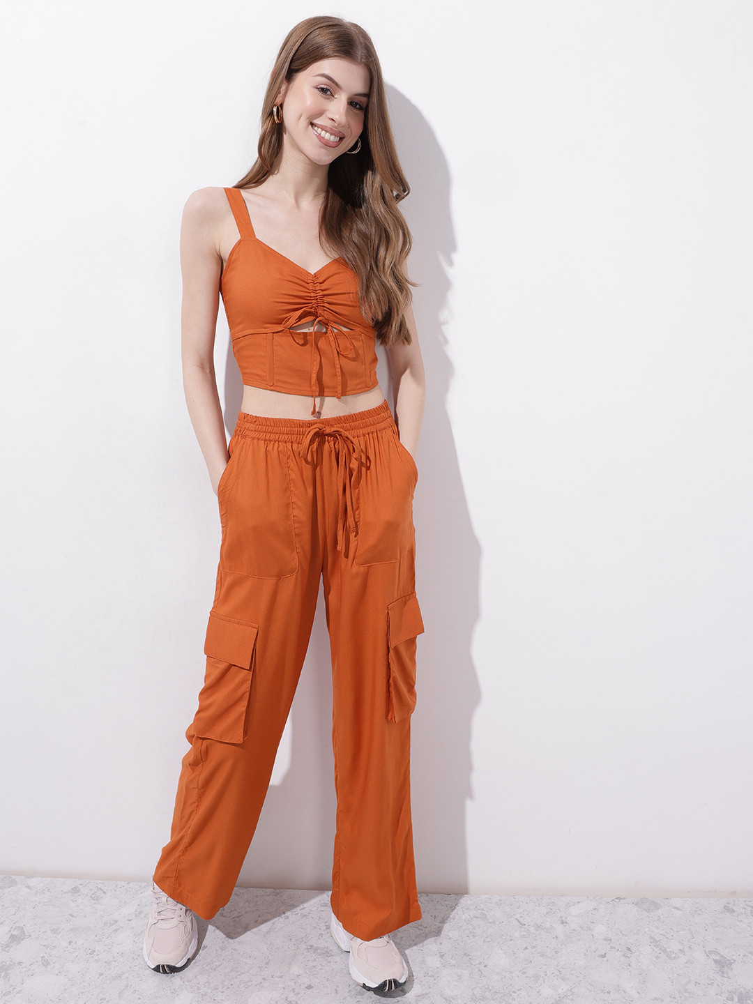 DressBerry Ruched-Effect Crop Corset Top