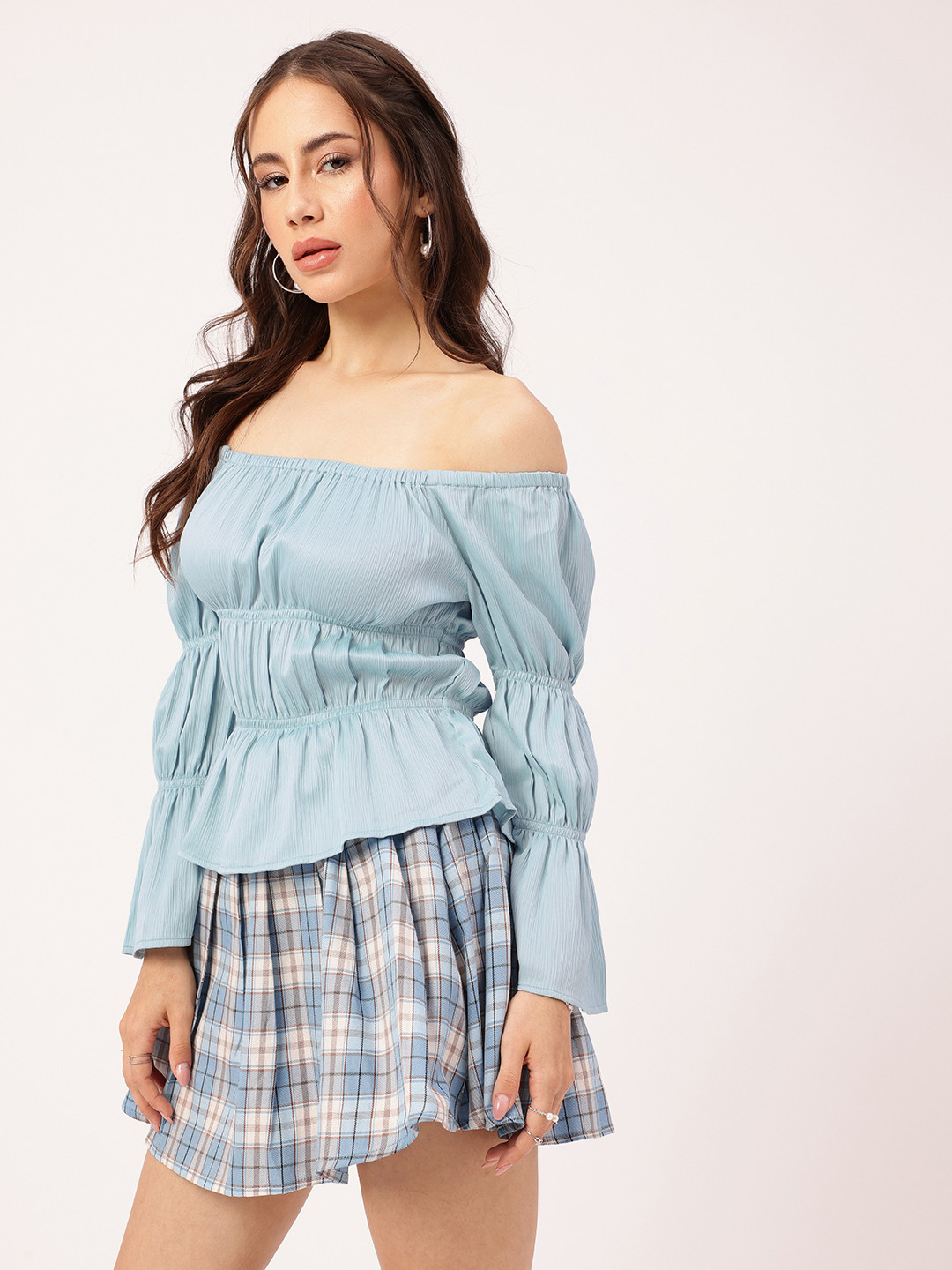 DressBerry Off-Shoulder Cinched Waist Top