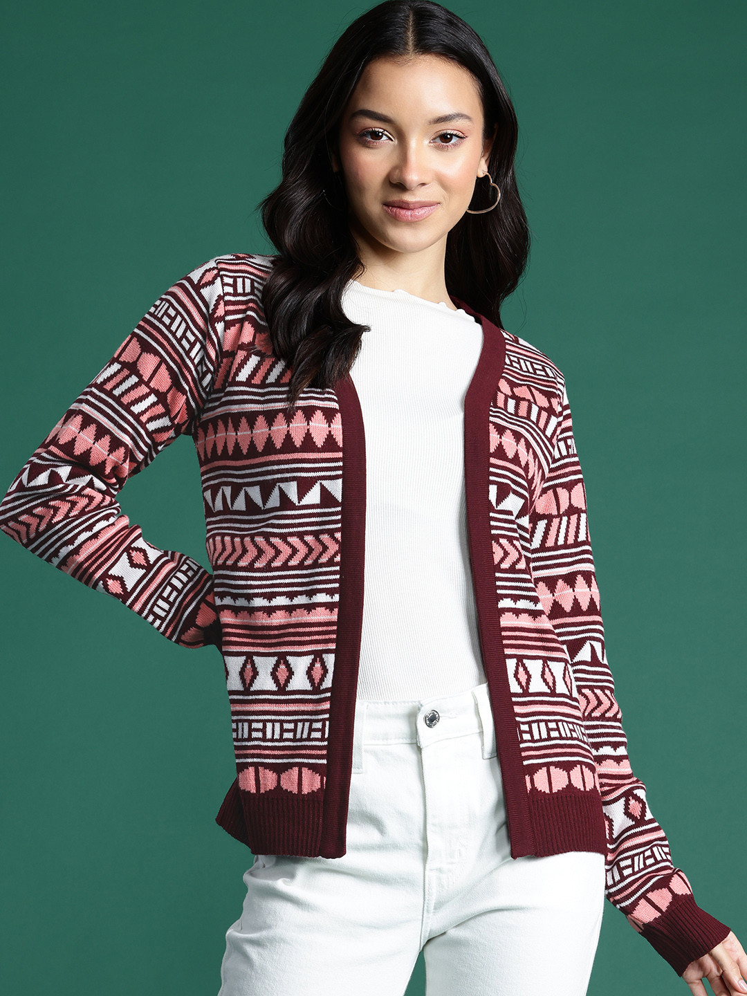 DressBerry Self Designed Front Open Sweater