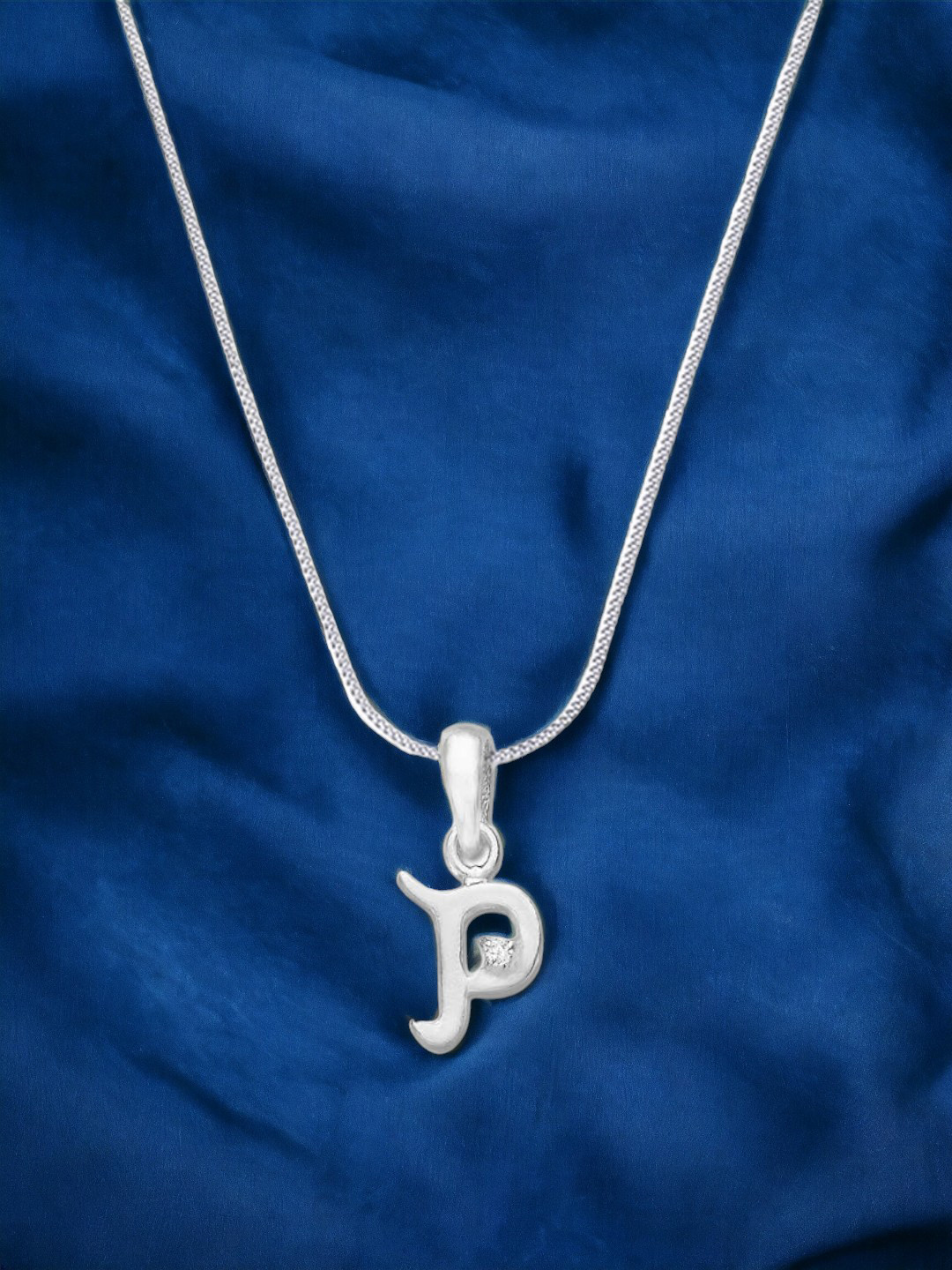 Taraash Unisex 925 Sterling Silver P Letter Pendant with Chain
