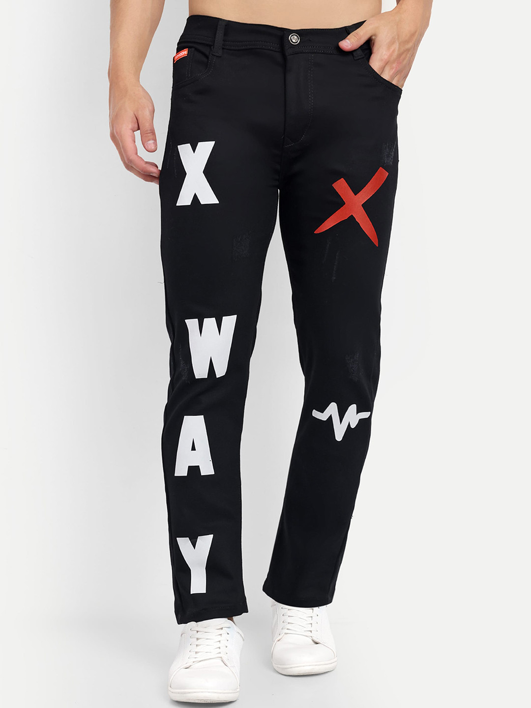 styzon Men Mid-Rise Comfort Slim Fit Printed Stretchable Jeans