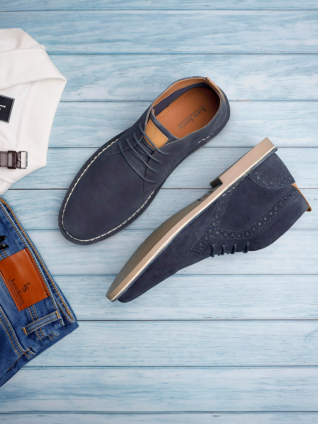 LOUIS STITCH Men Mid-Top Desert Boots