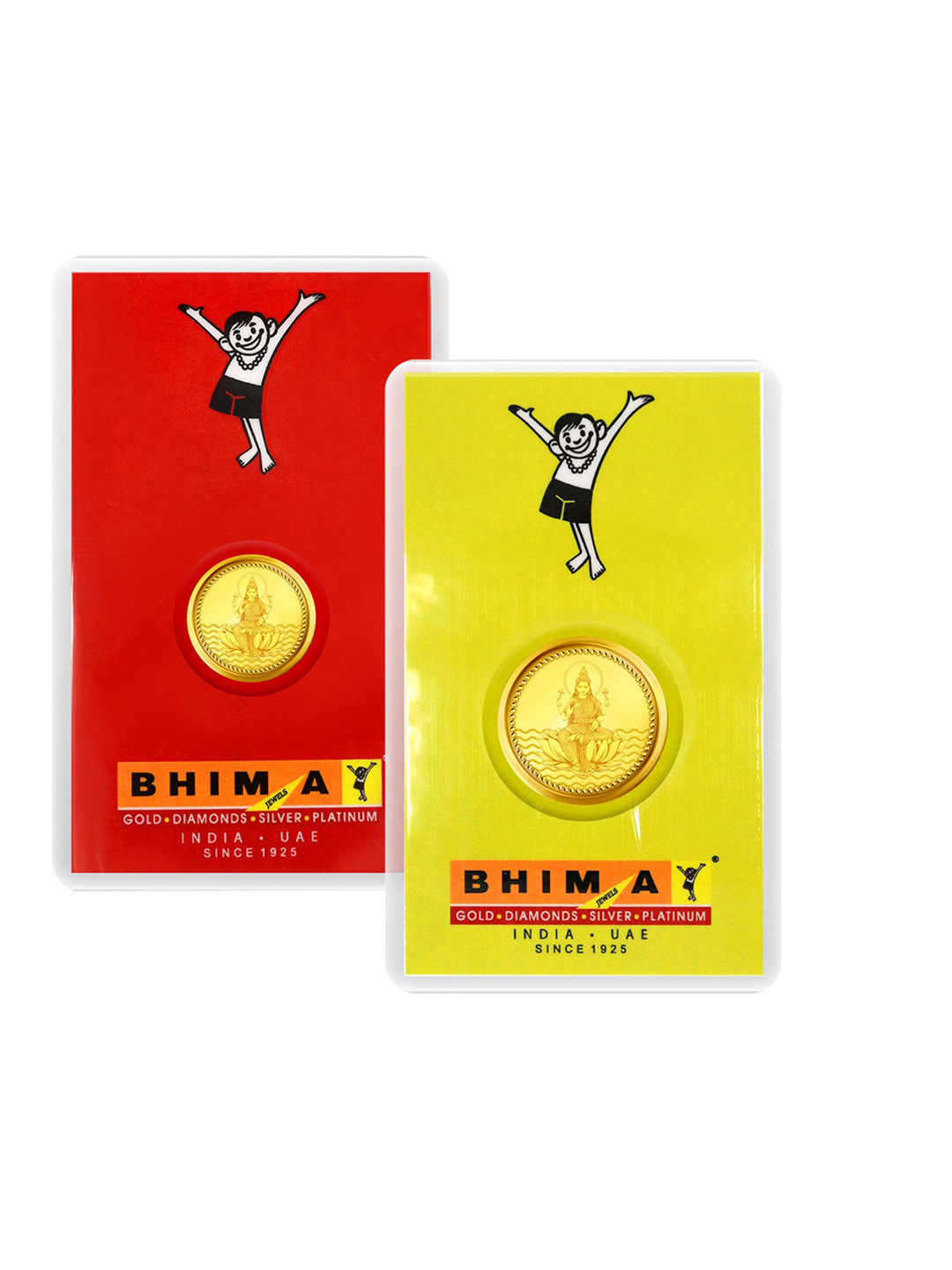 BHIMA BIS Hallmark 24K 999 Purity Lakshmi Coin Combo 5g+1g