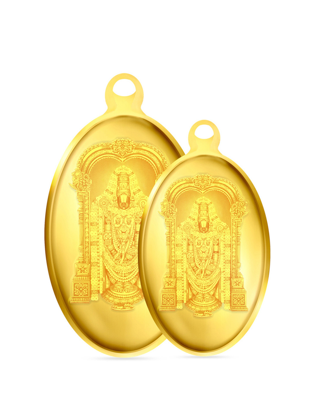 BHIMA 24K 999 Purity Balaji Coin Pendant Combo 2g+1g