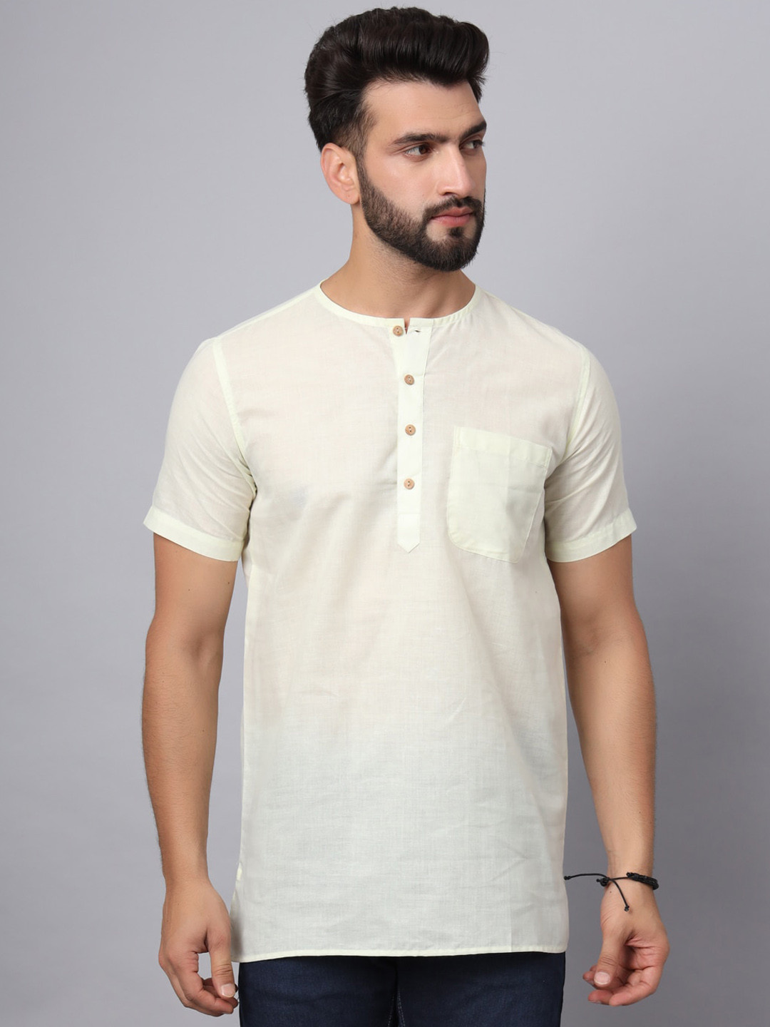 Latest Chikan Garments Round Neck Short Sleeves Kurta