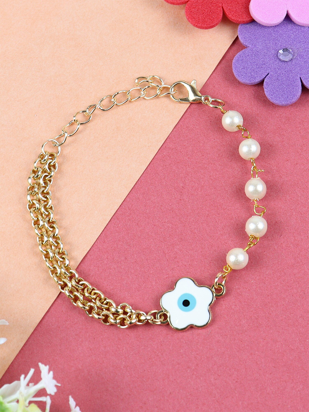 Asthetika Kids Girls Beaded Link Bracelet