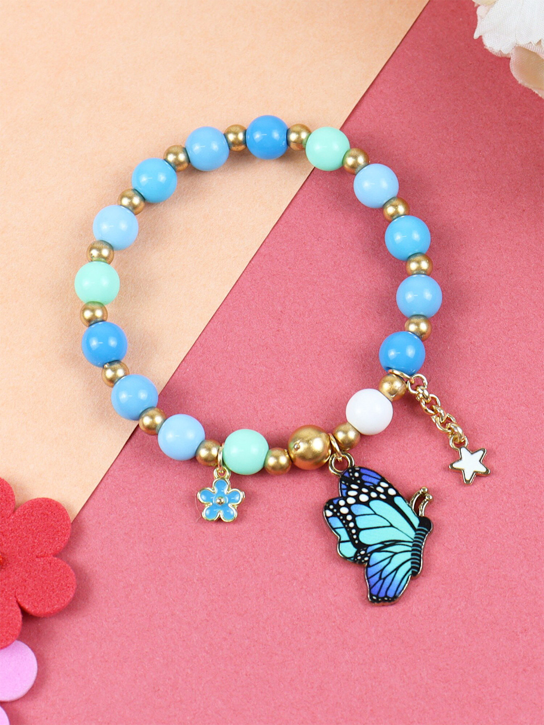 Asthetika Kids Girls Beaded Elasticated Bracelet