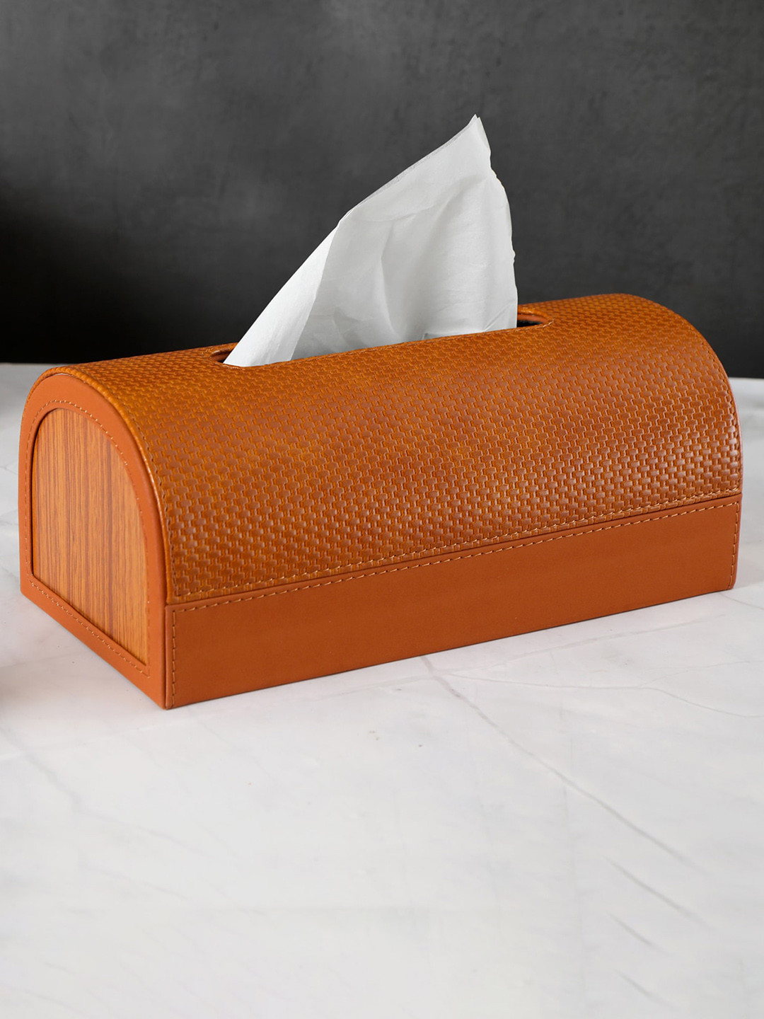 THE HOME CO. Tan Textured Tissue Holders
