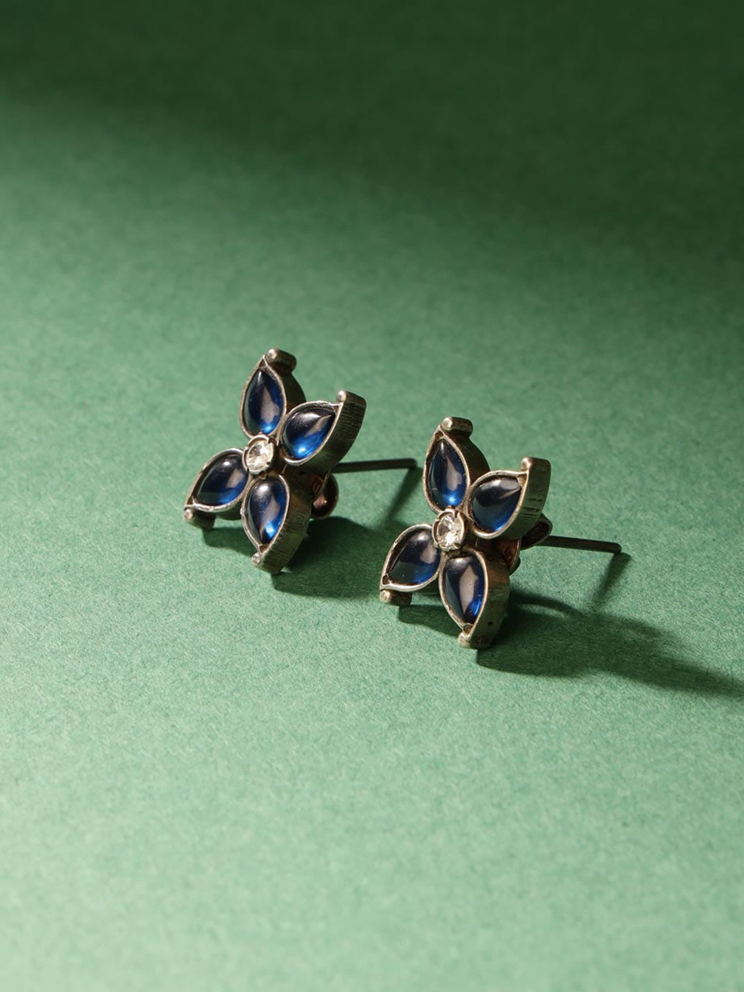 Fabindia Artificial Stones Silver Studs Earrings