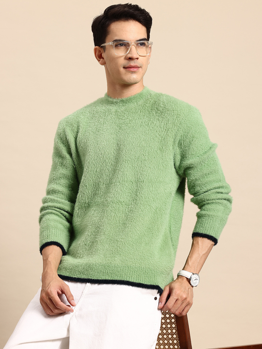 Mast & Harbour Solid Fuzzy Pullover