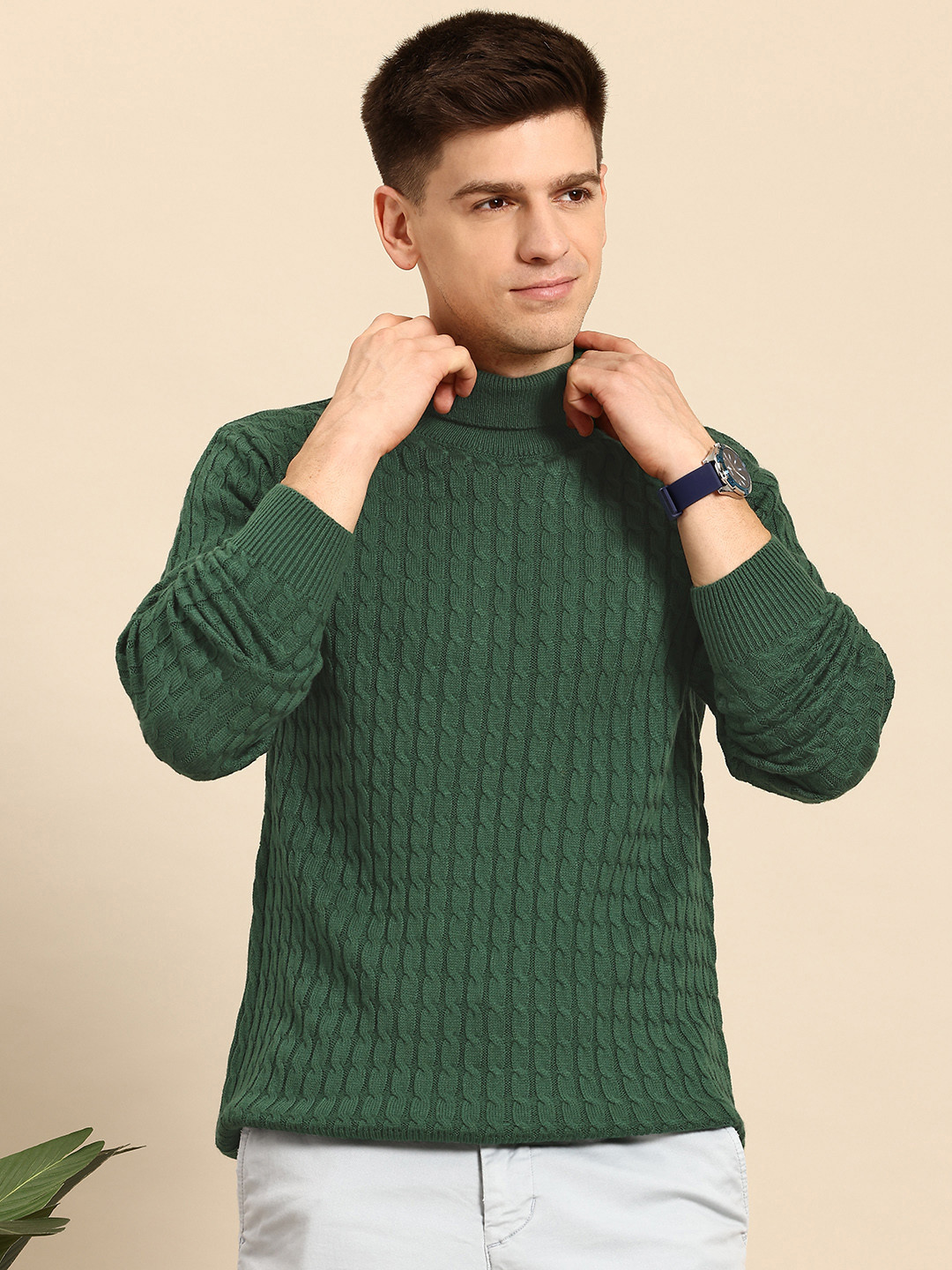 Mast & Harbour Turtleneck Cable Knit Pullover