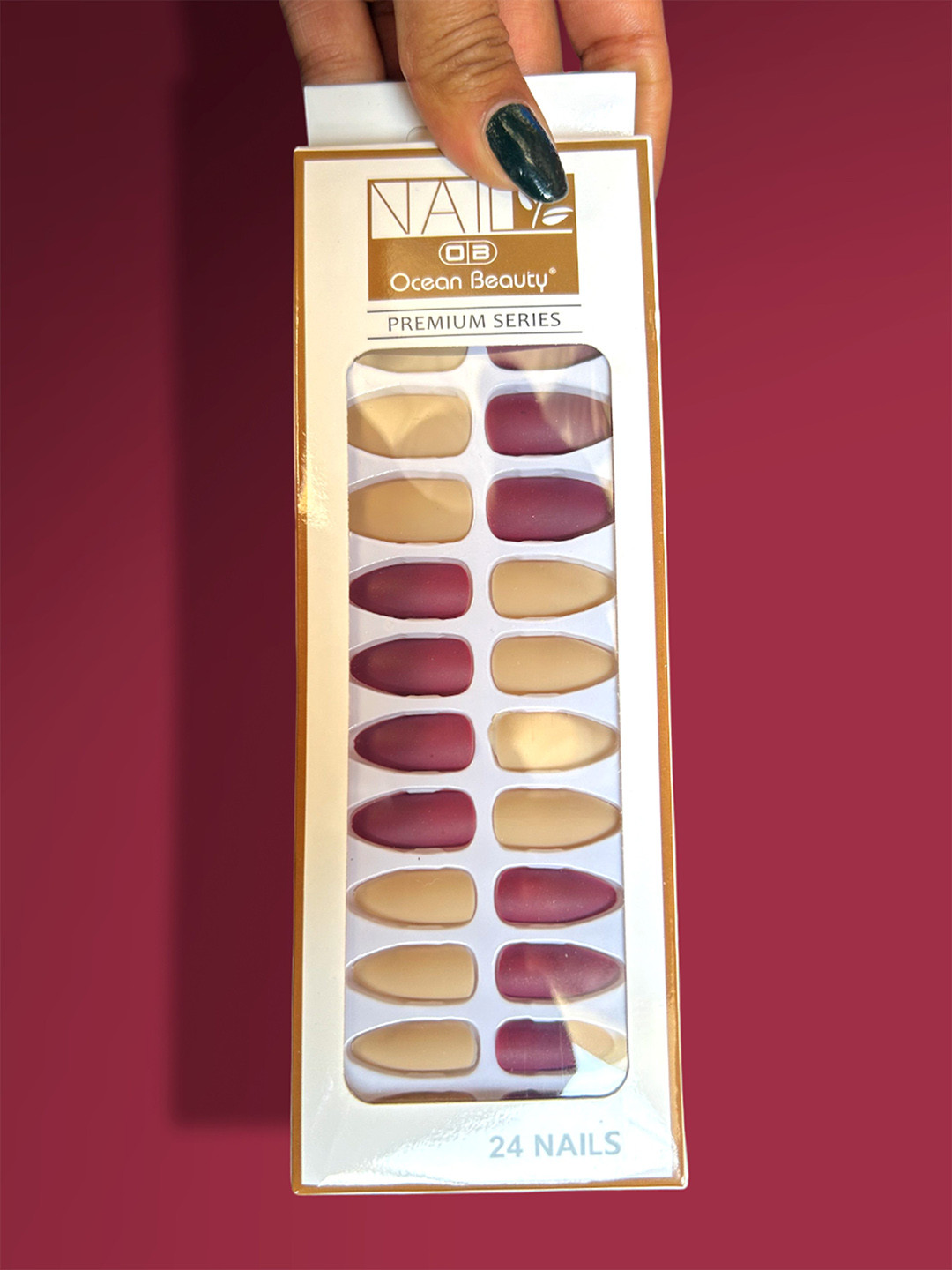 CHRONEX Set Of 24 Matte Finish Reusable Press On Nail Extensions