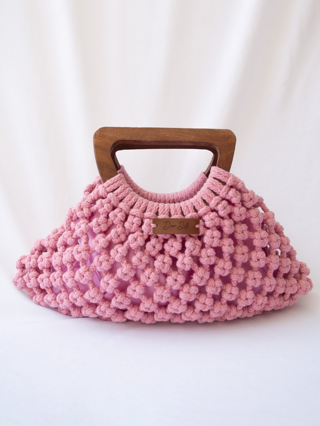 DECORDILL Hand-Knotted Structured Cotton Handheld Bag