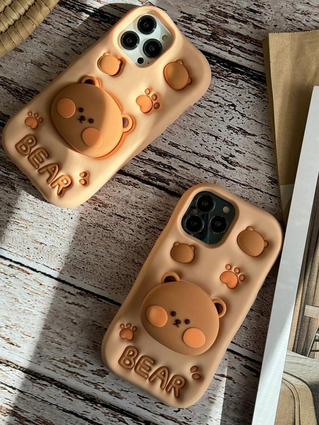 TREEMODA Cute Bear iPhone 14 Pro Back Case