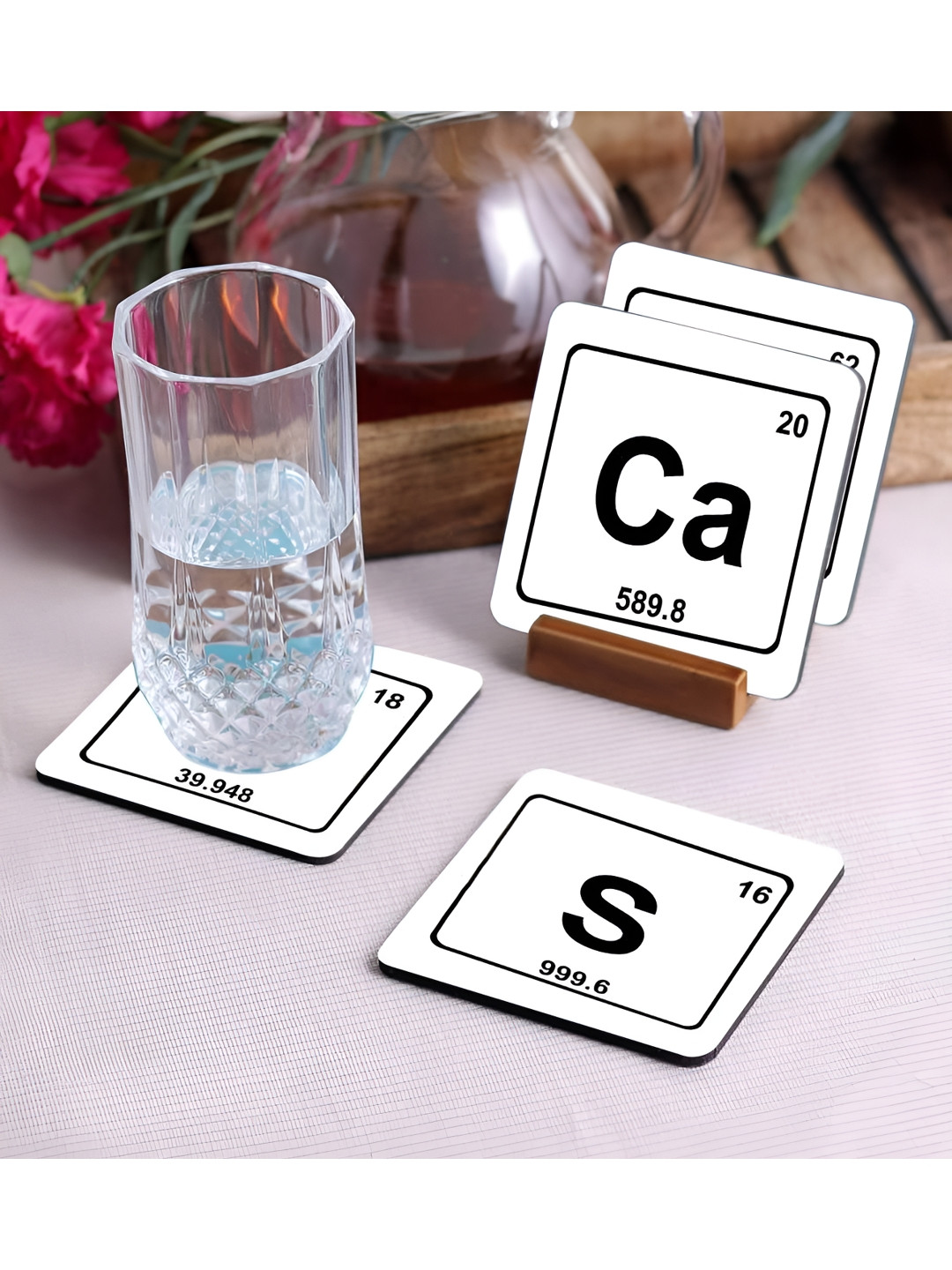 Crazy Sutra Premium White & Black 4Pcs HD Printed MDF Coasters