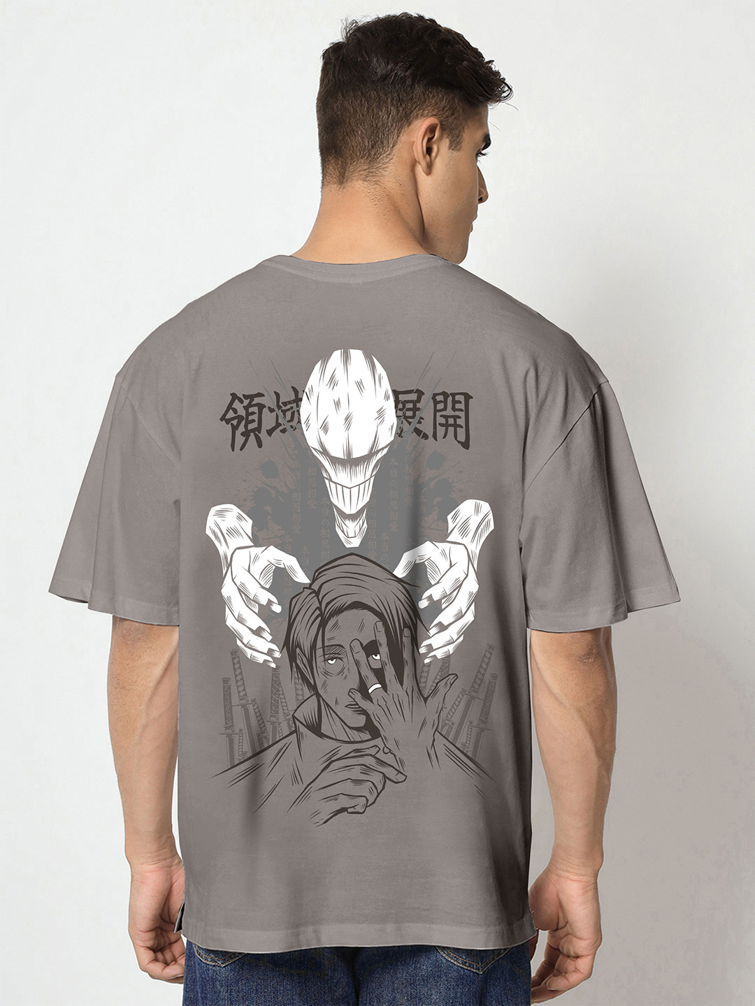 COMICSENSE Jujutsu Kaisen Anime Printed Cotton Short Sleeves Oversized Casual T-shirt